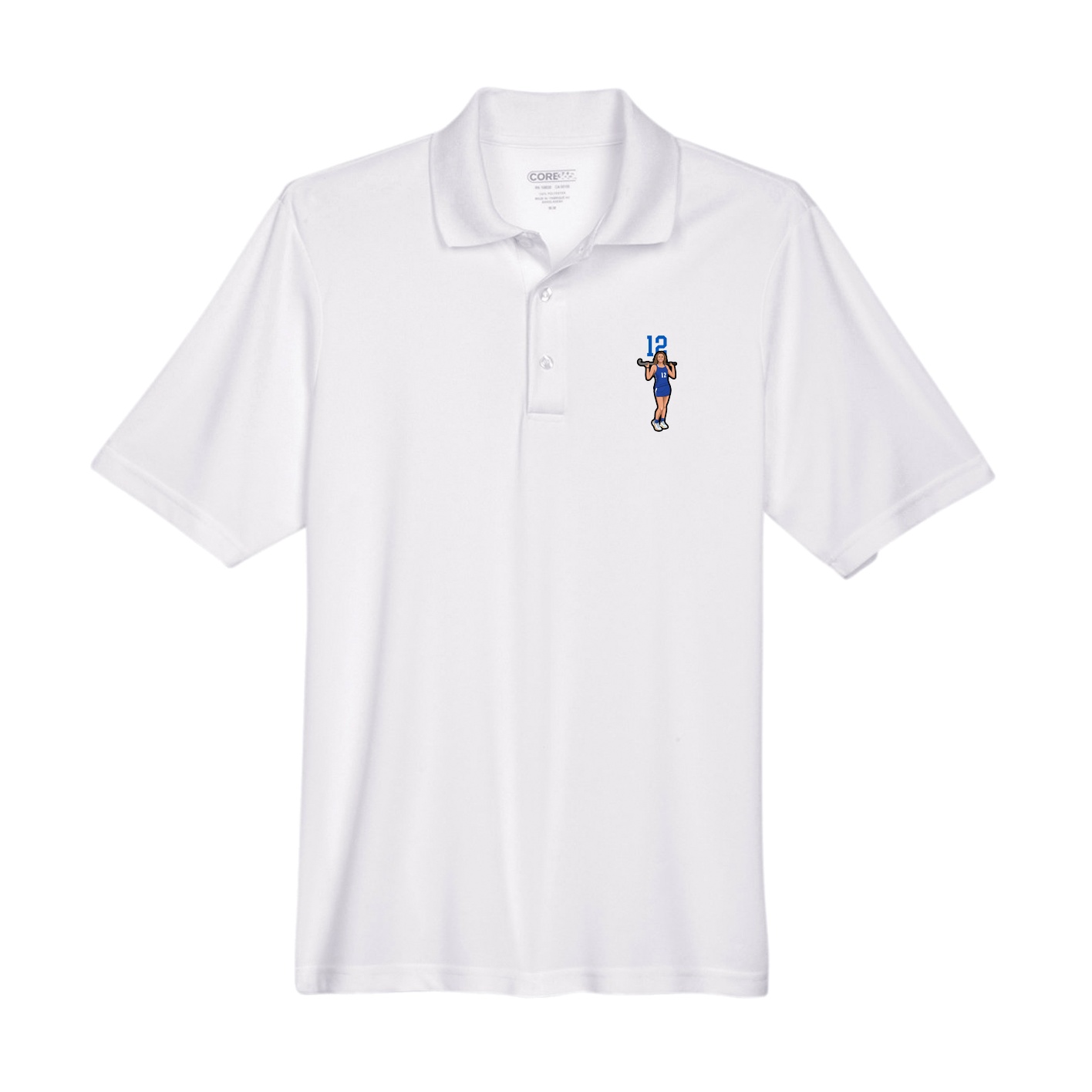 Performance Polo — Number Top in White