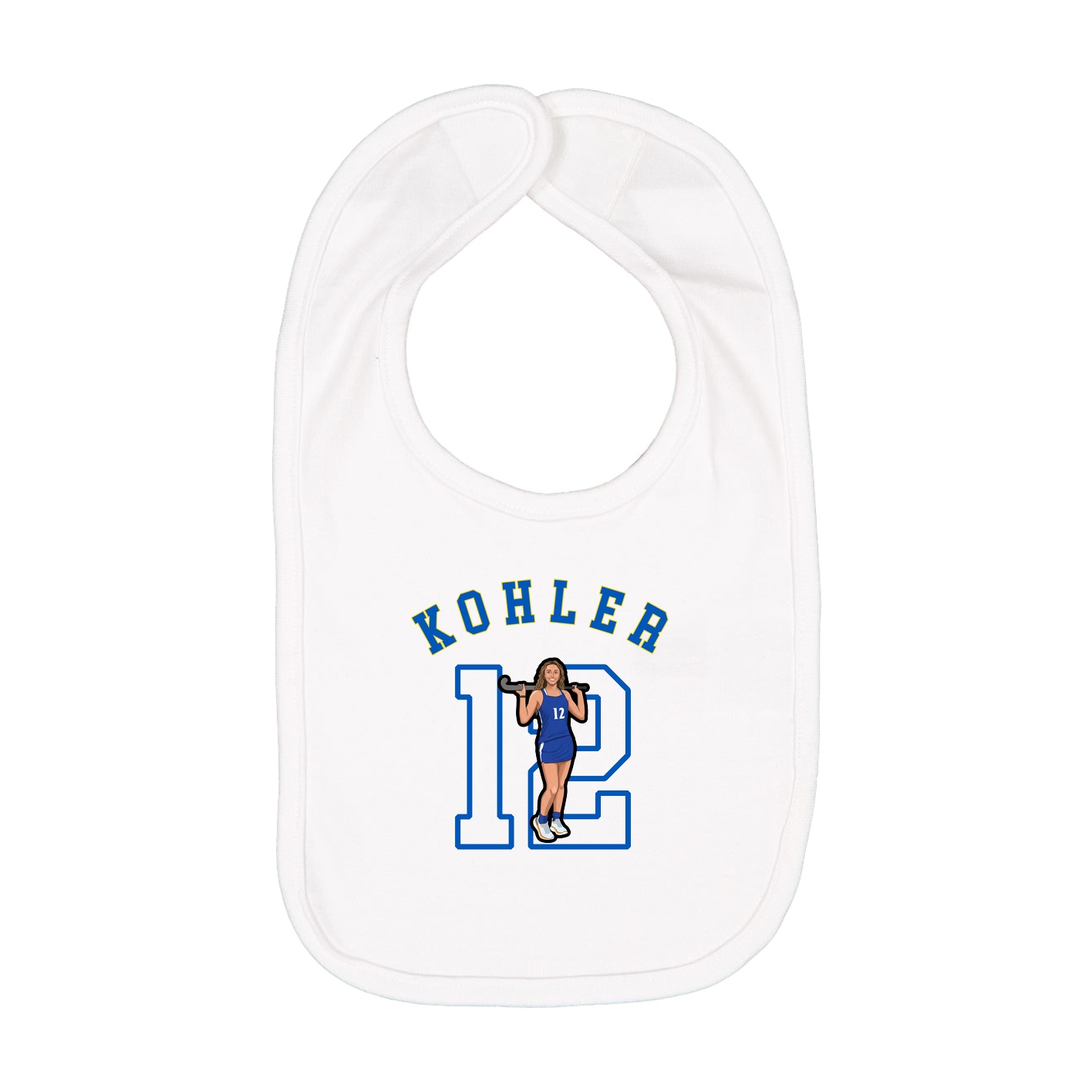 Infant Bib — Shirsey Arch in White