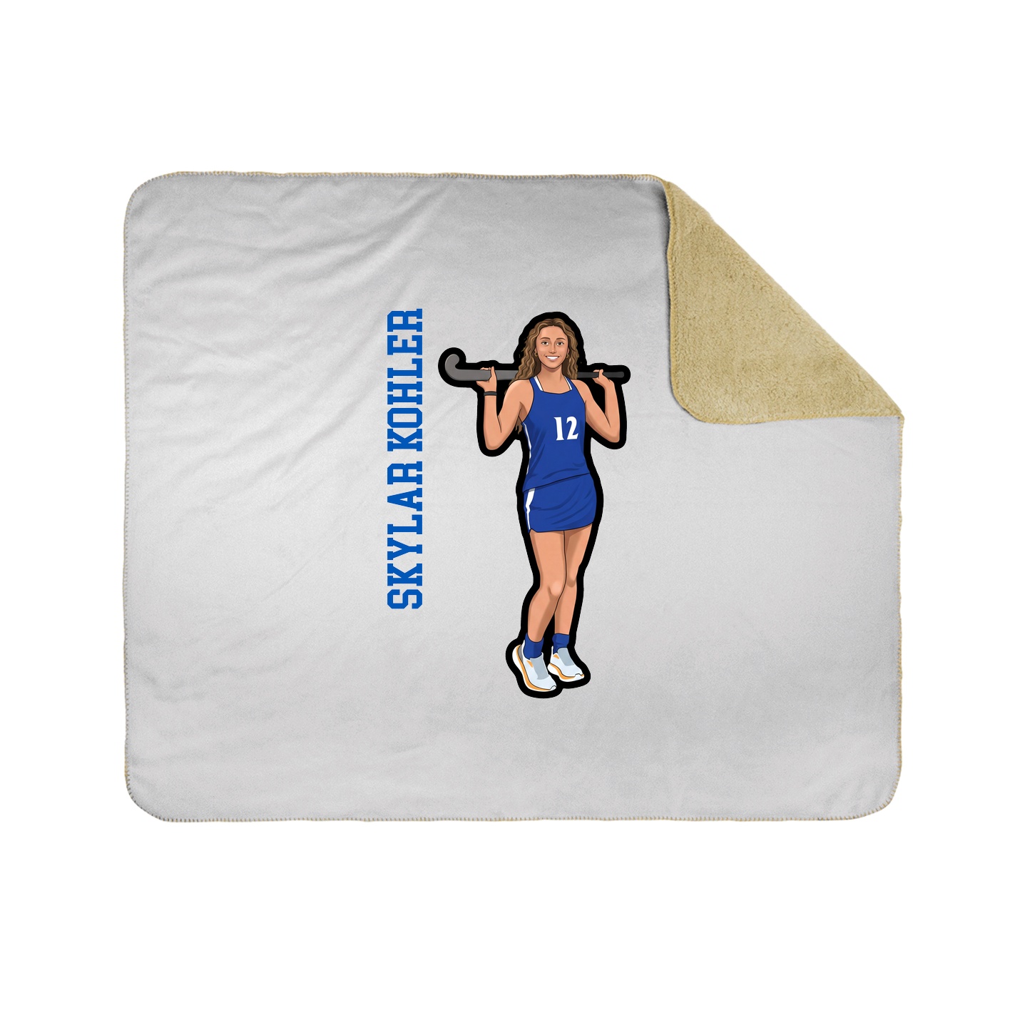Throw Blanket — Name Vertical in White