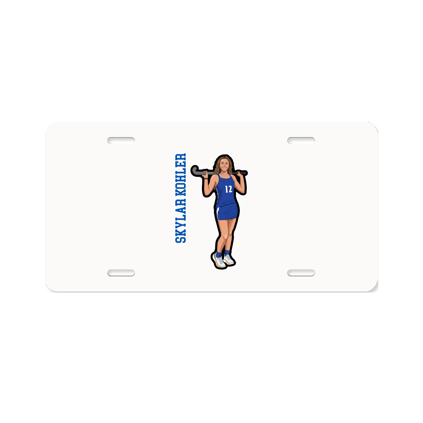 License Plate — Name Vertical in Classic