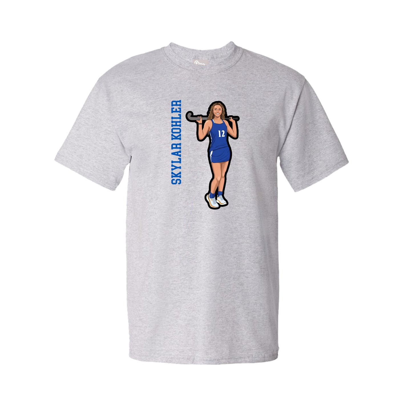 Tee — Name Vertical in Grey