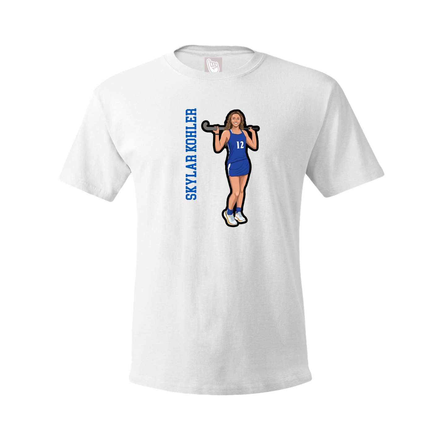 Youth Tee — Name Vertical in White