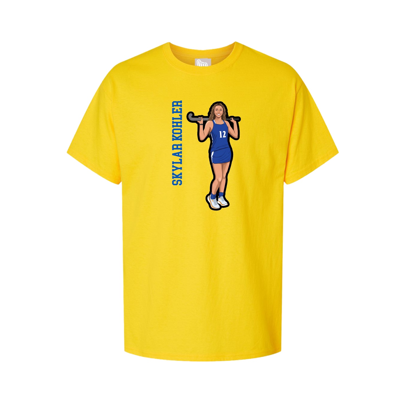 Youth Tee — Name Vertical in Gold