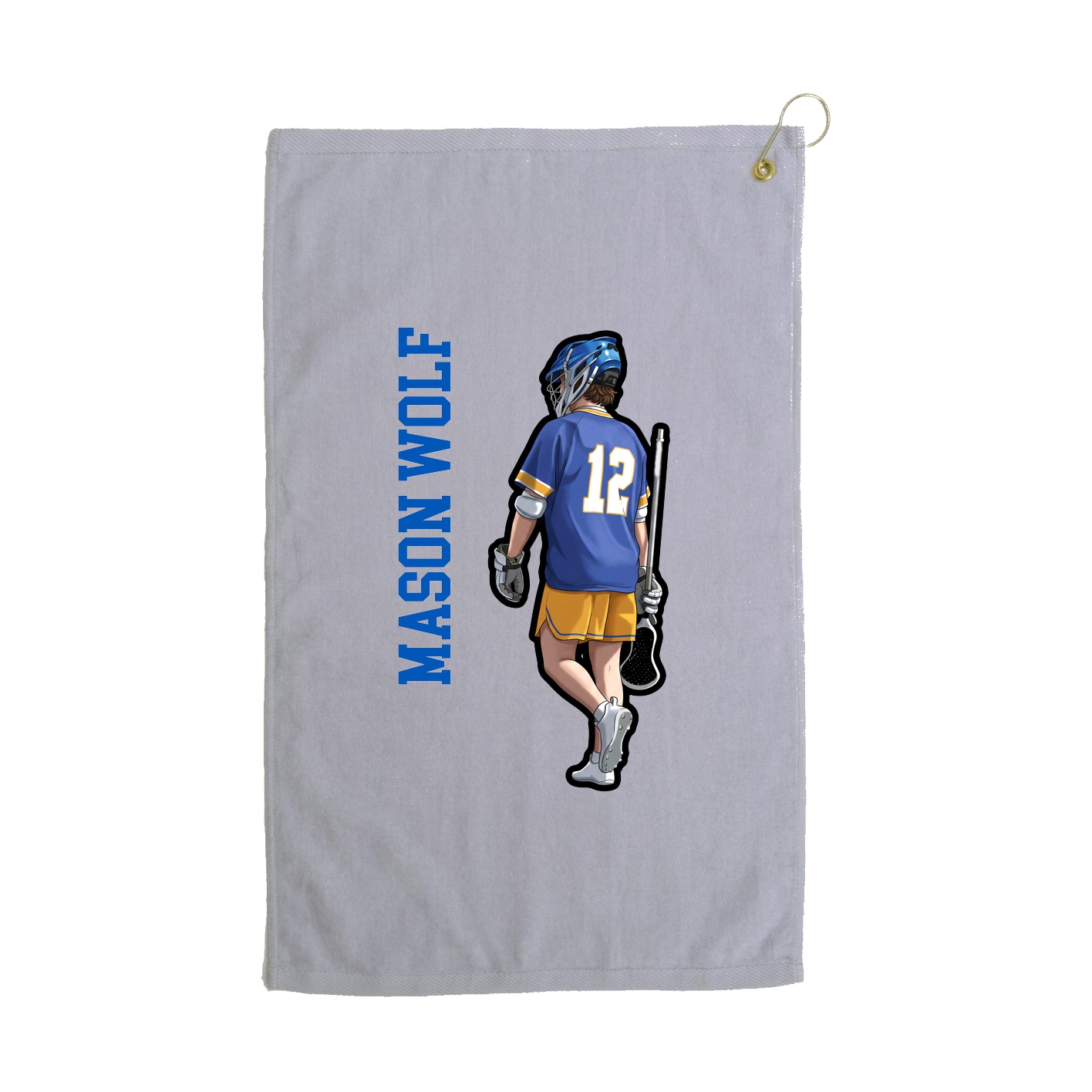 Golf Towel — Name Vertical in Grey