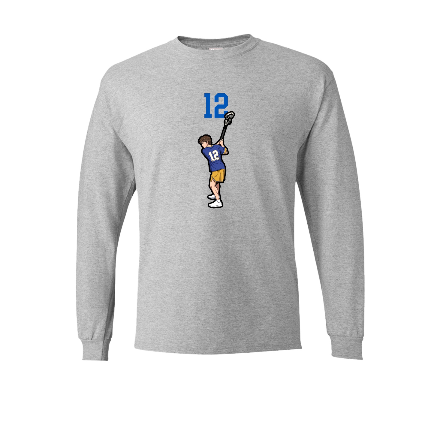 Long Sleeve Tee — Number Top in Grey