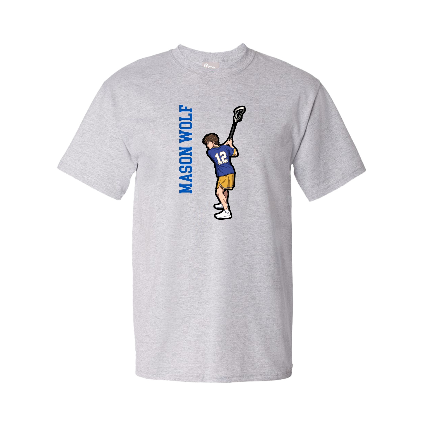 Tee — Name Vertical in Grey