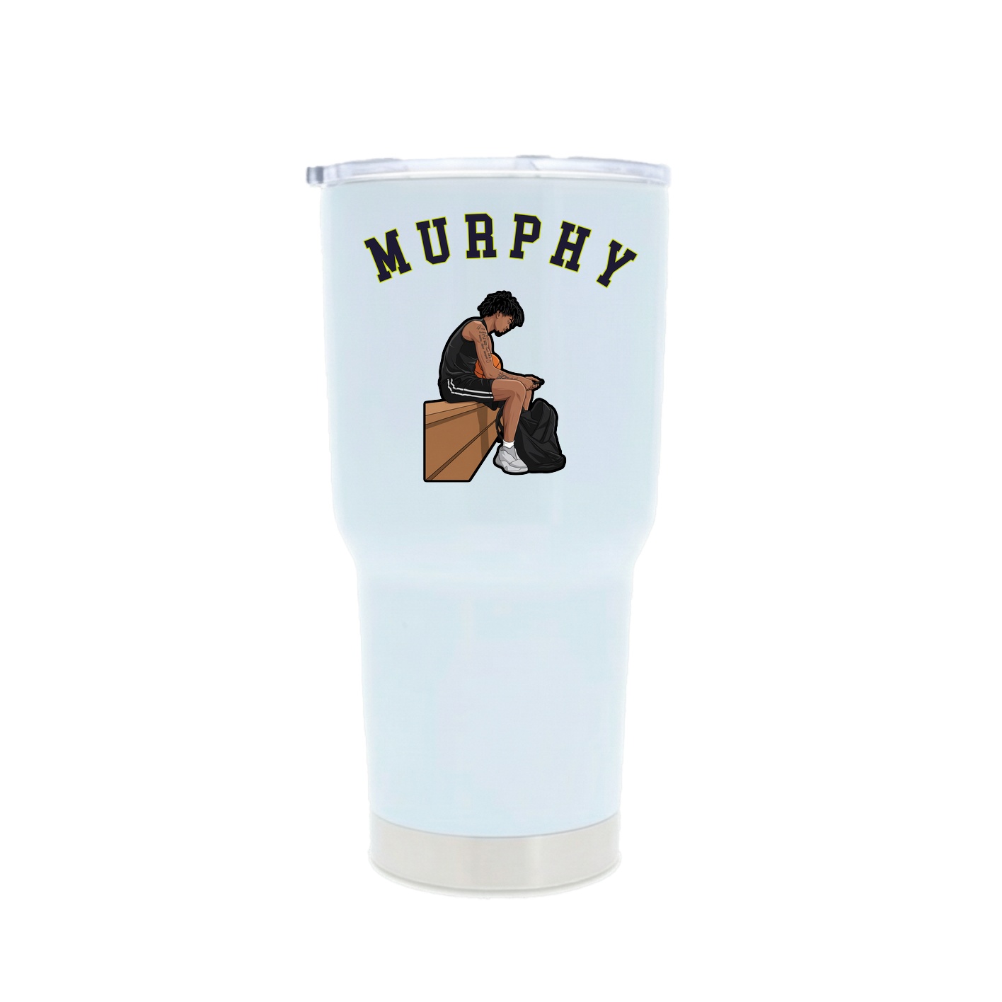 30oz Stainless Steel Tumbler — Shirsey Arch in White