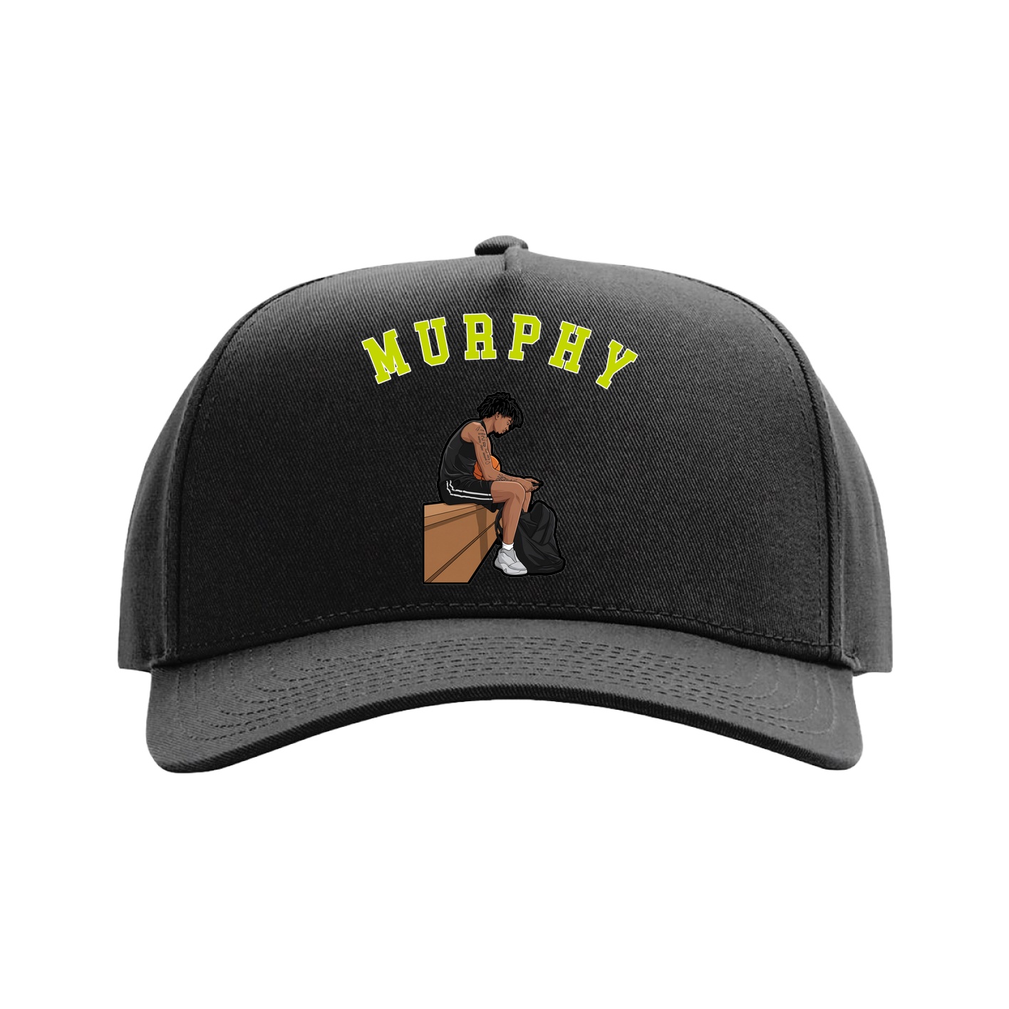 Full Fabric Five-Panel Champ Cap — Shirsey Arch in Black