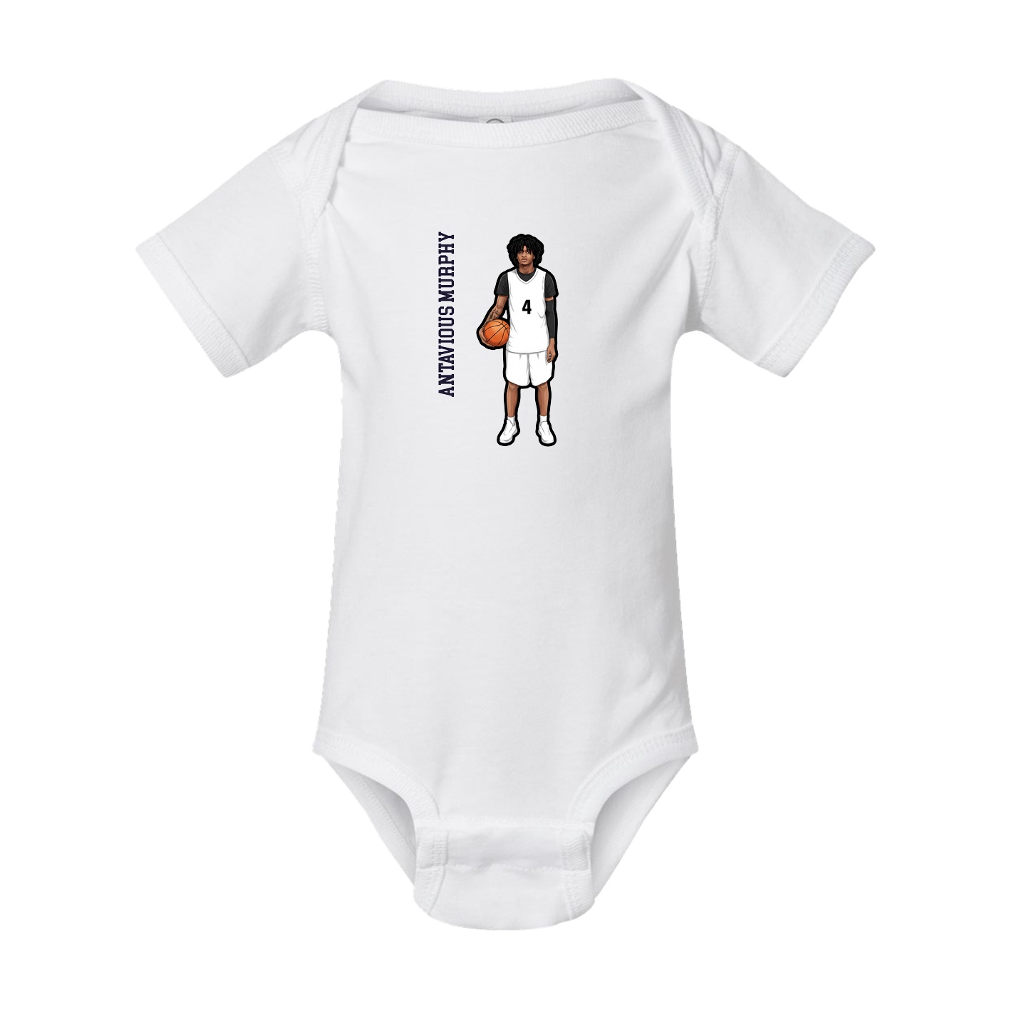 Baby Onesie — Name Vertical in White