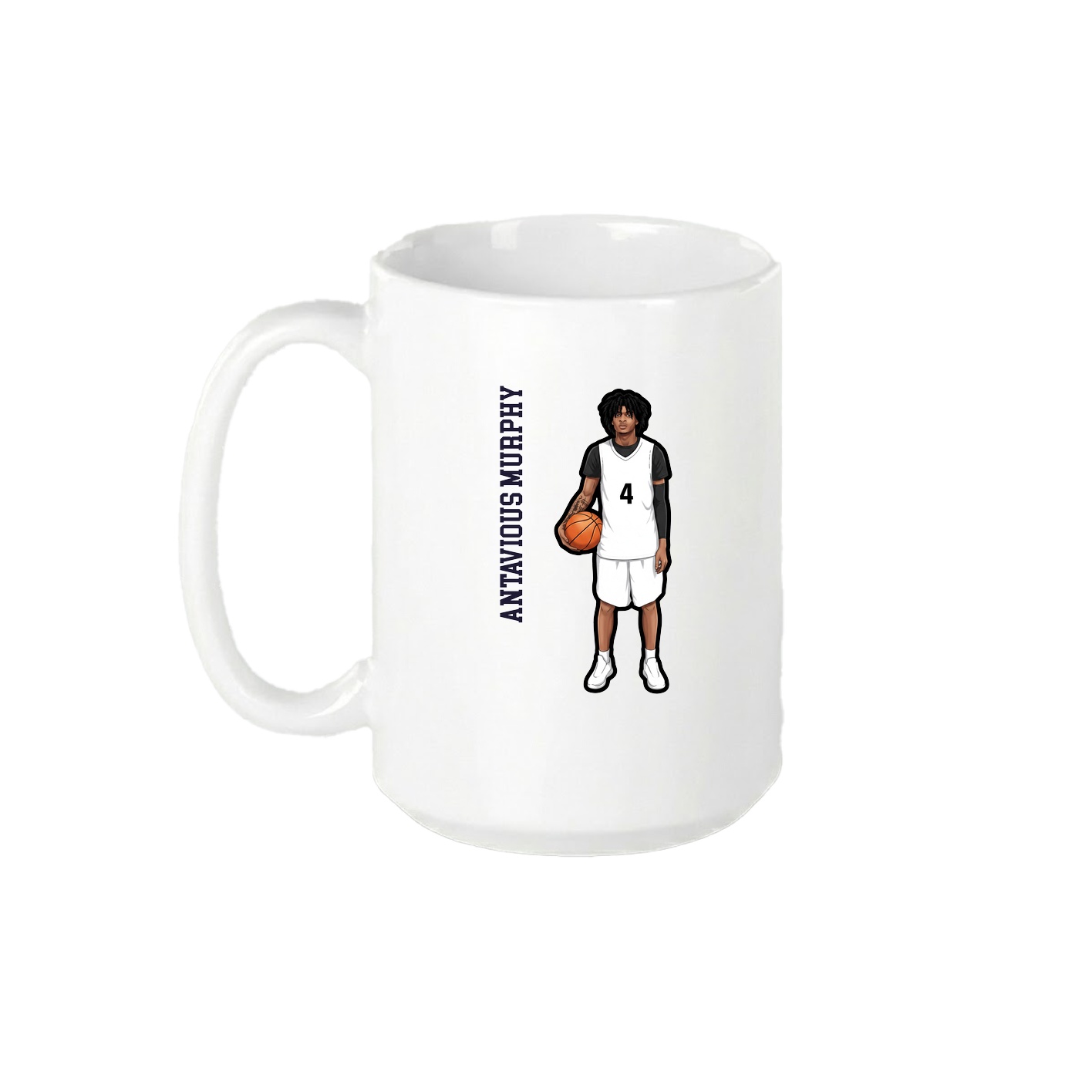 15oz Coffee Mug — Name Vertical in White
