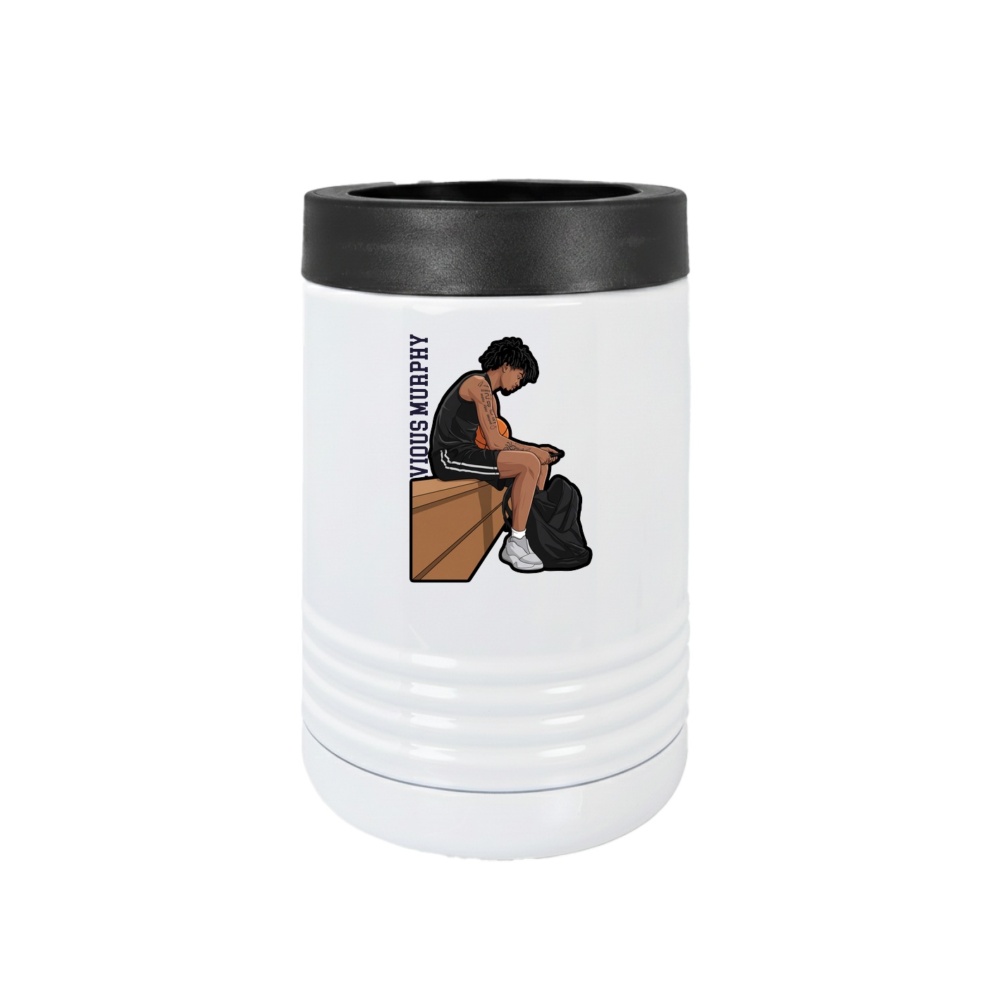 Beverage Holder — Name Vertical in White