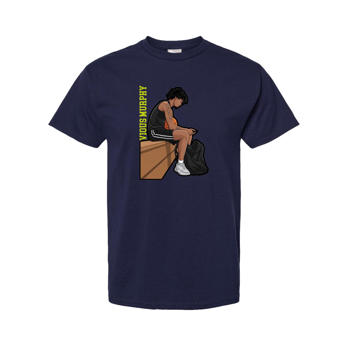 Tee — Name Vertical in Navy