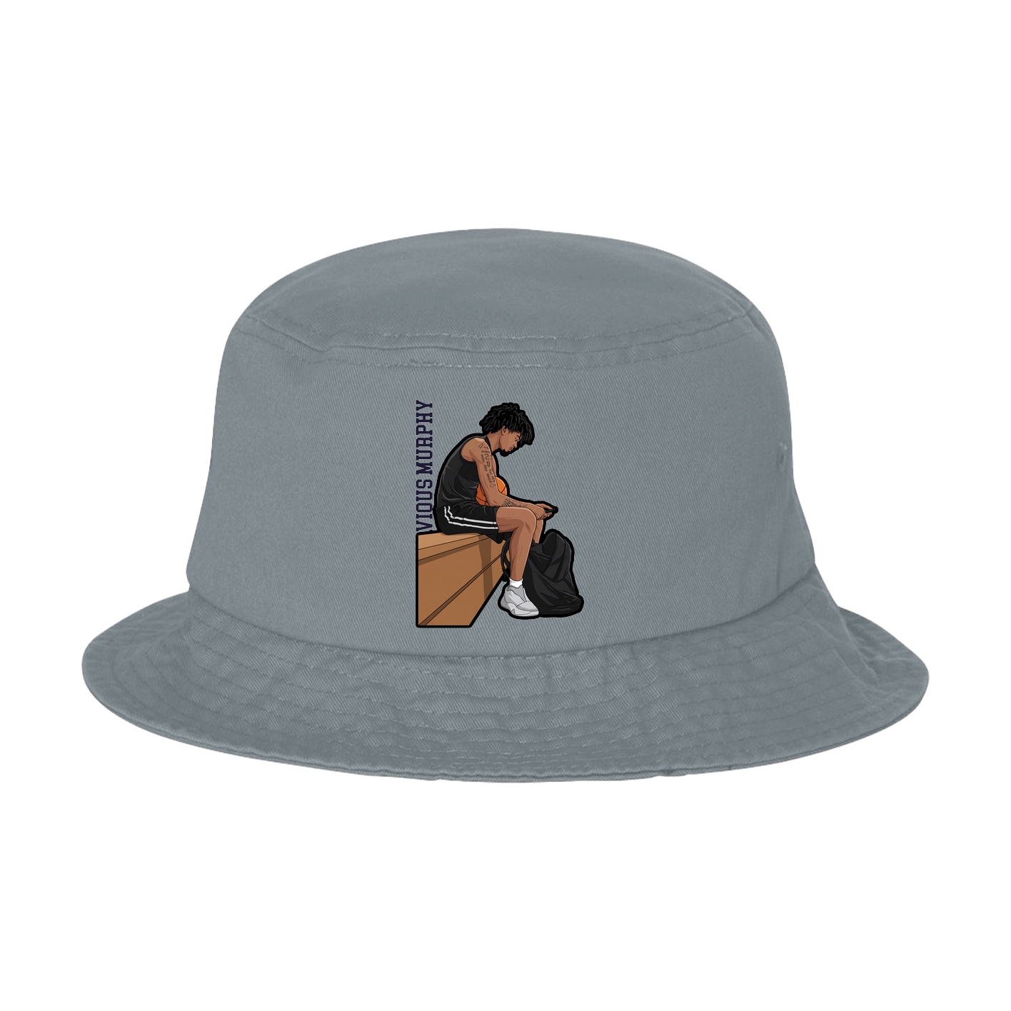 Bucket Cap — Name Vertical in Grey