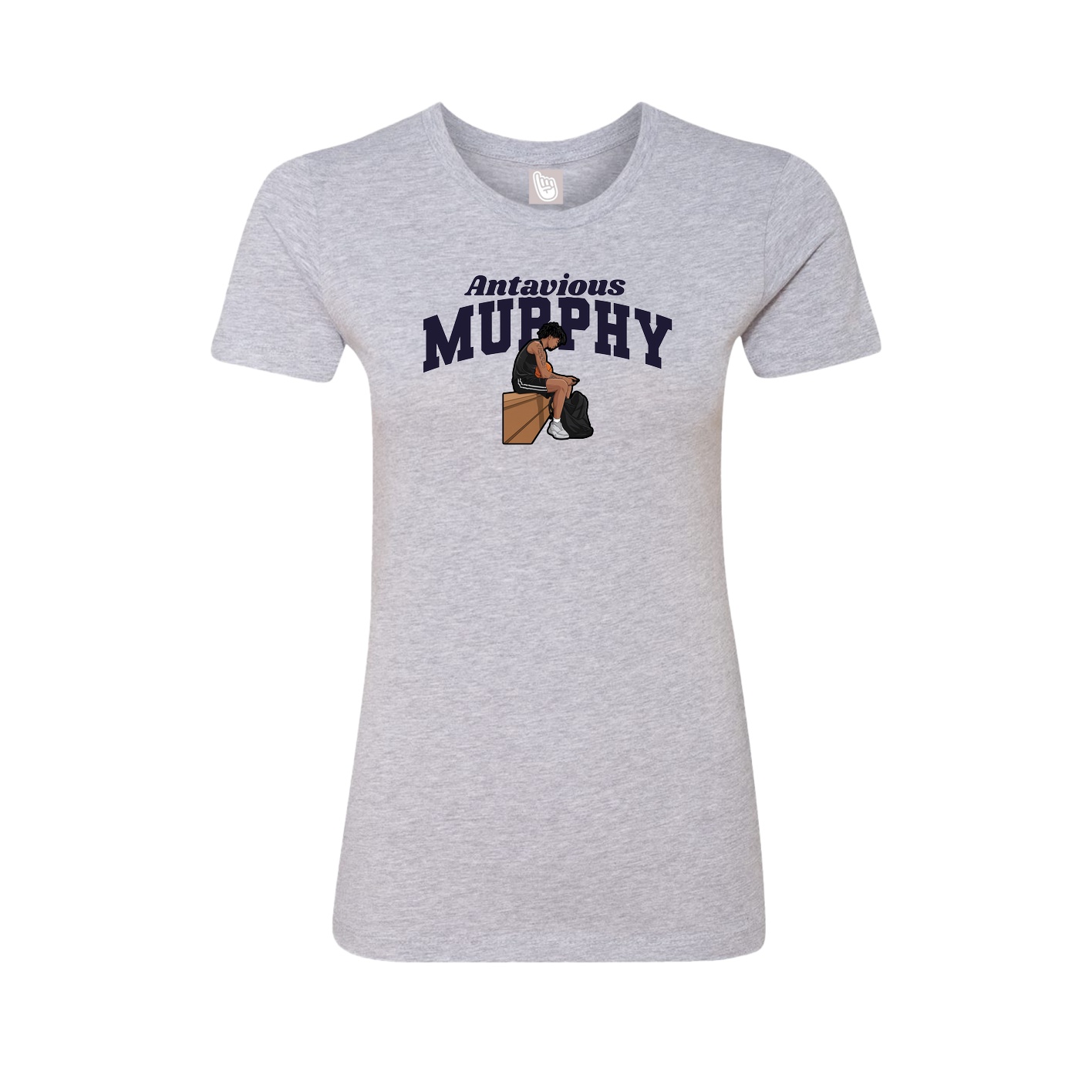 Fitted Women's Tee — Signature Arch in Grey