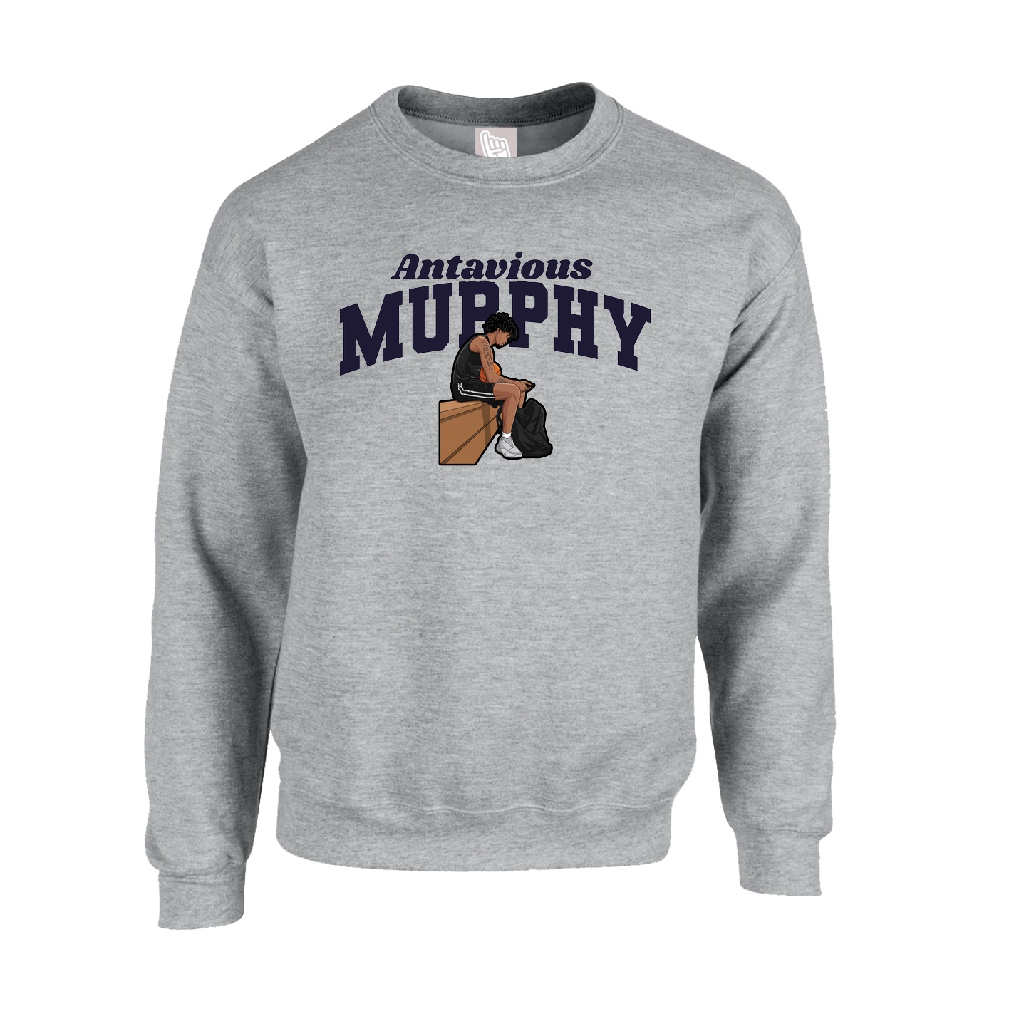 Fleece Crew — Signature Arch in Grey