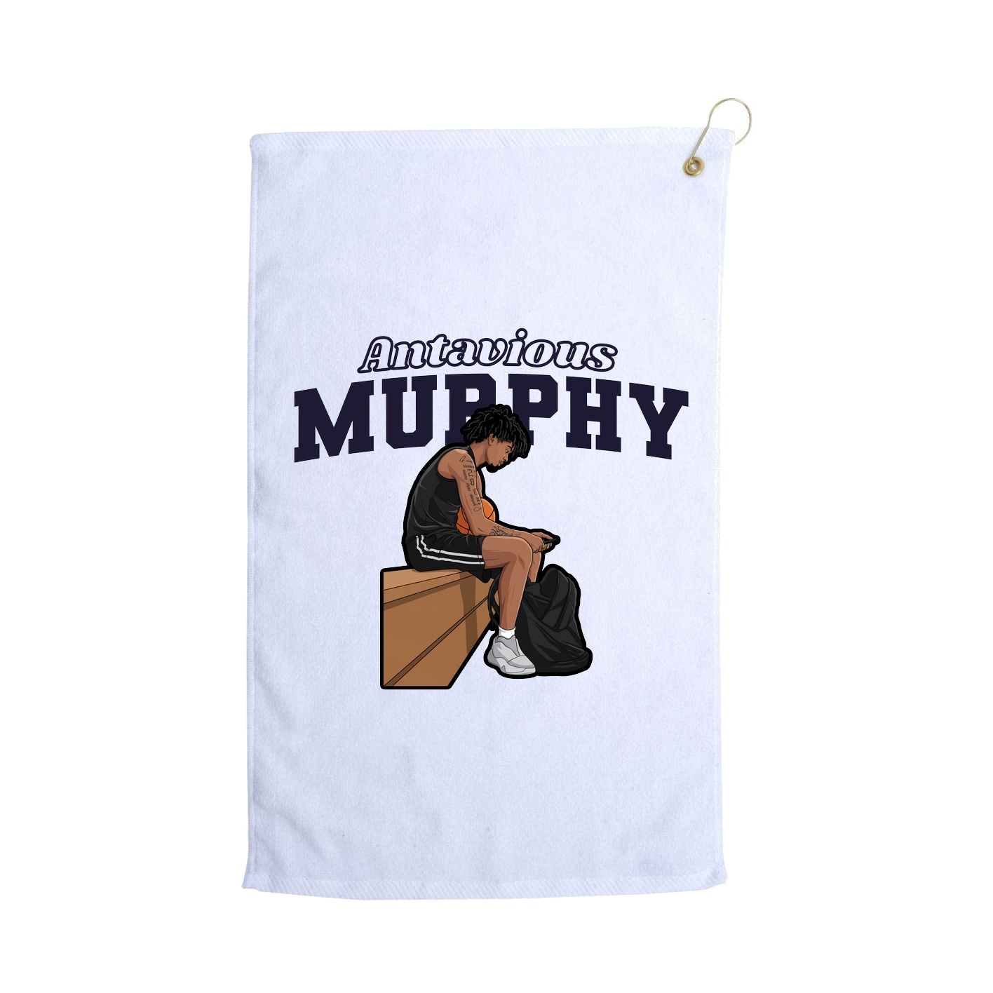 Golf Towel — Name Arch in White