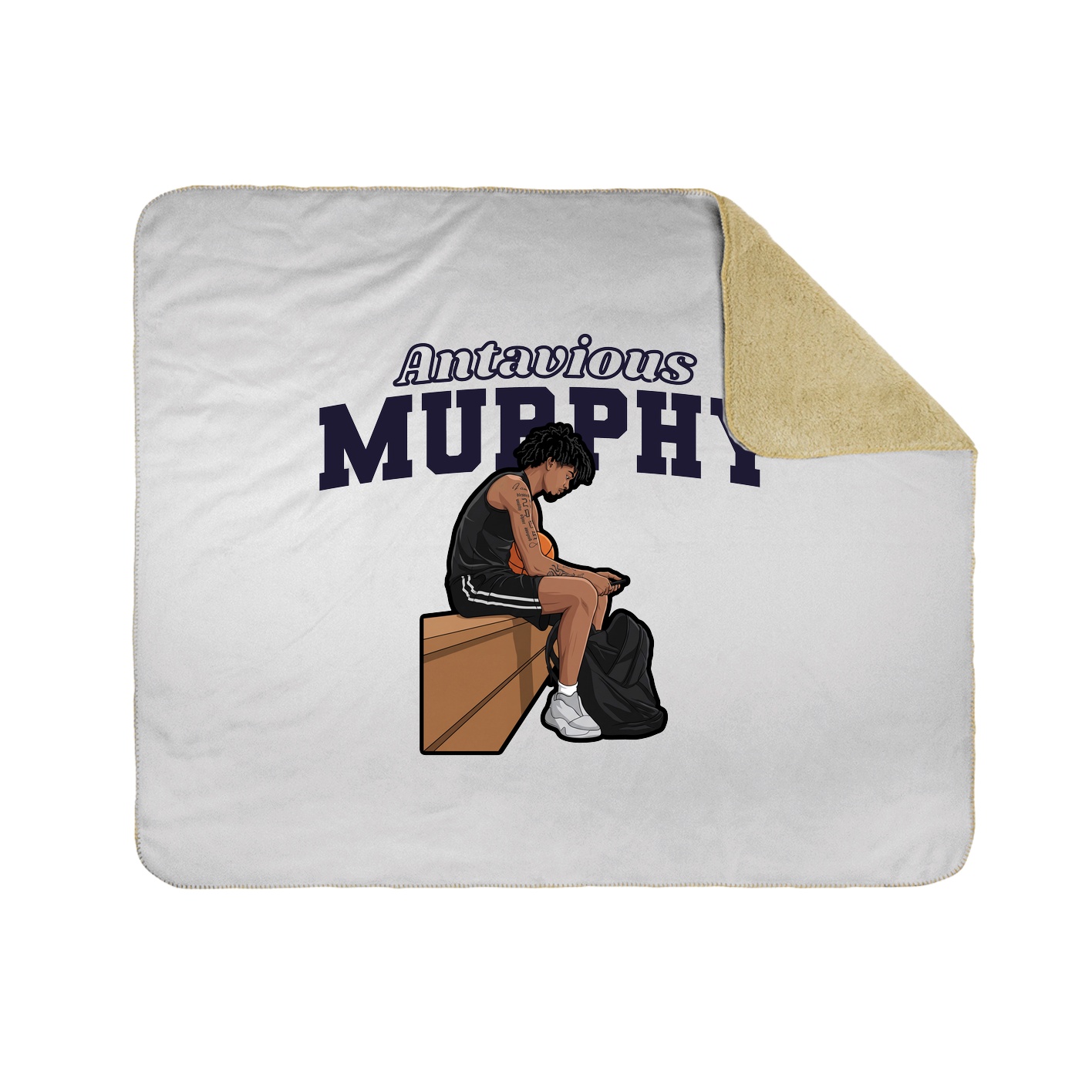 Throw Blanket — Name Arch in White