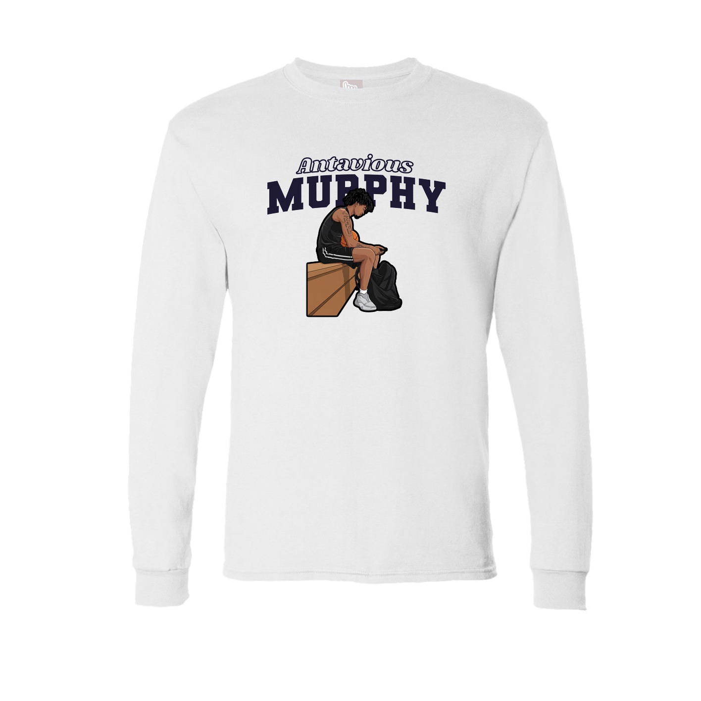 Long Sleeve Tee — Name Arch in White