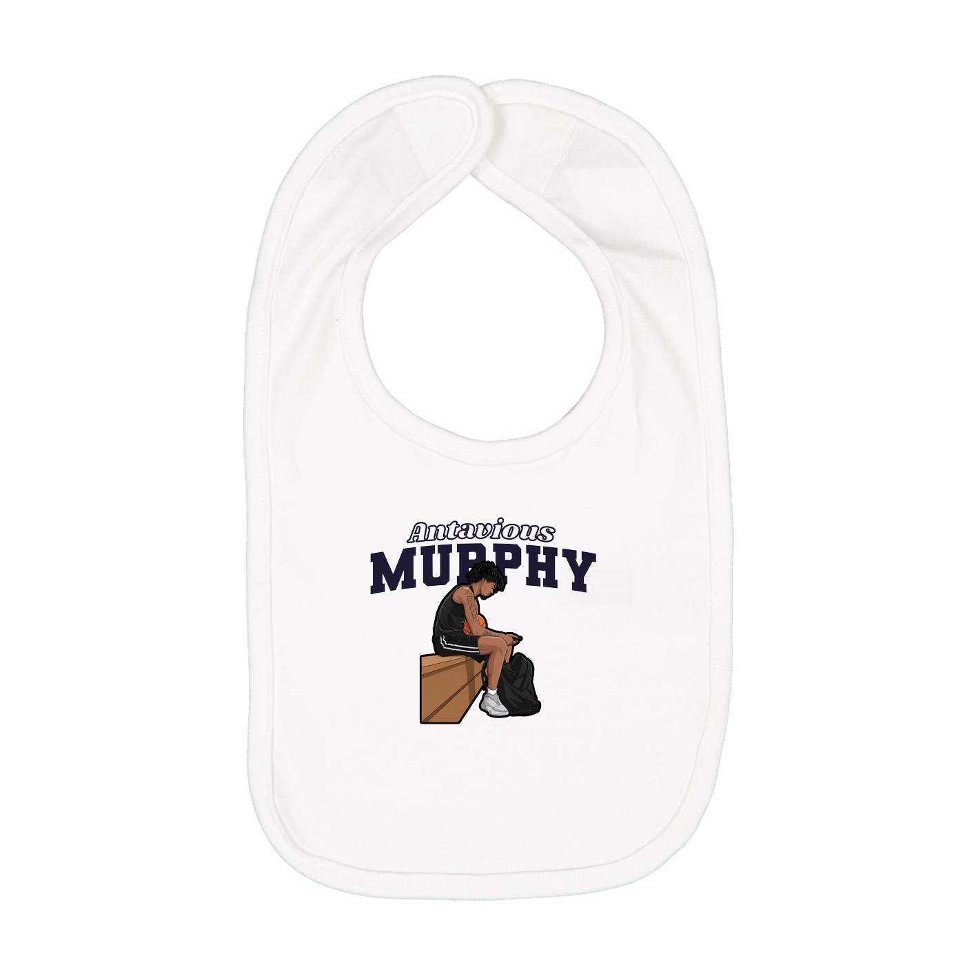 Infant Bib — Name Arch in White