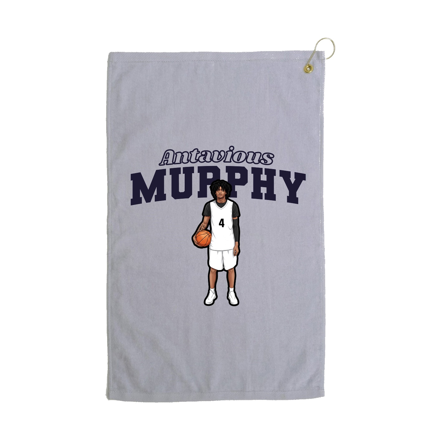 Golf Towel — Name Arch in Grey