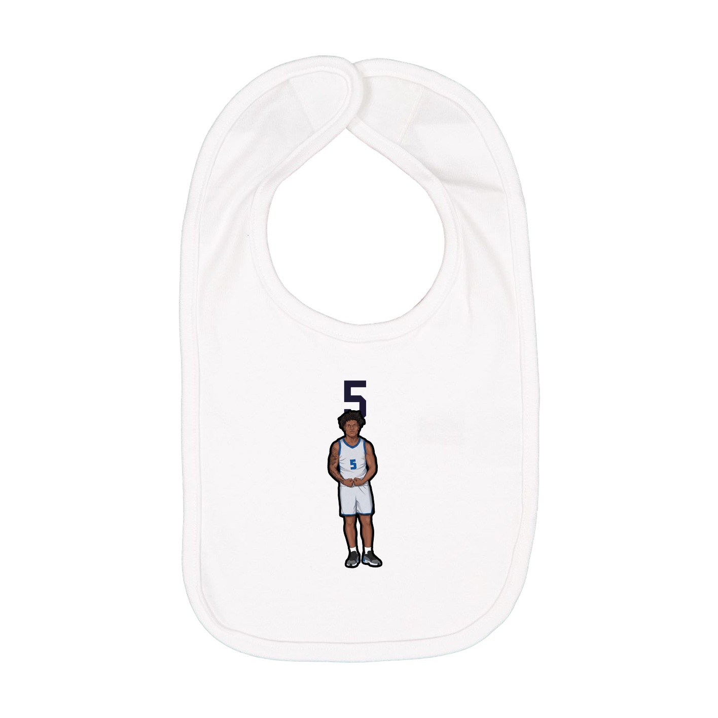 Infant Bib — Number Top in White