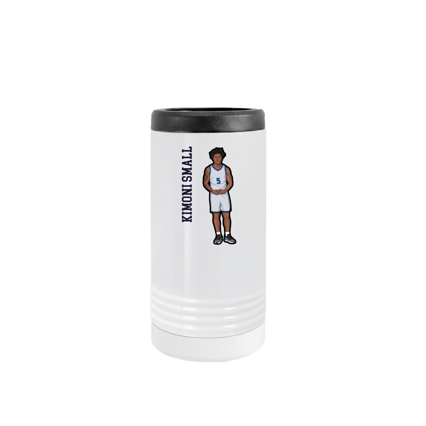 Slim Beverage Holder — Name Vertical in White