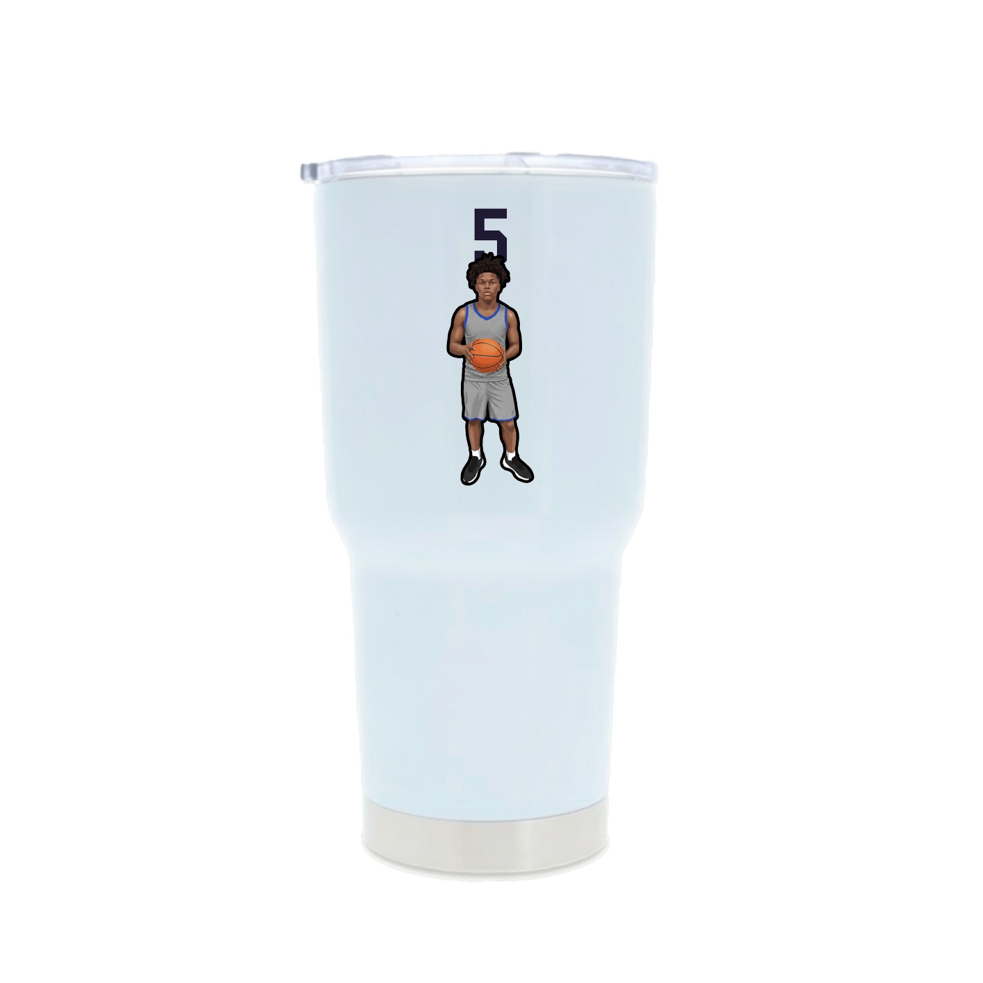 30oz Stainless Steel Tumbler — Number Top in White