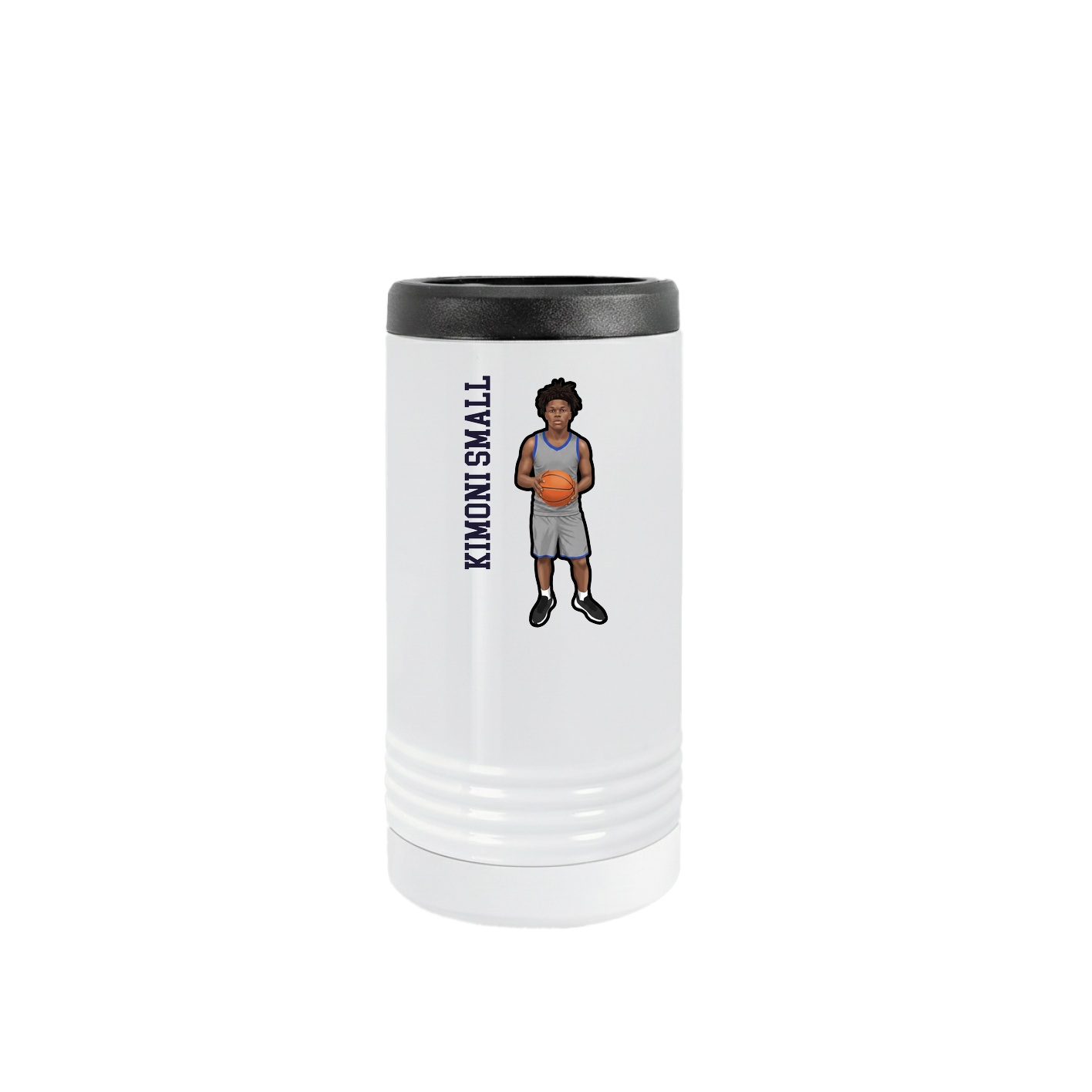 Slim Beverage Holder — Name Vertical in White