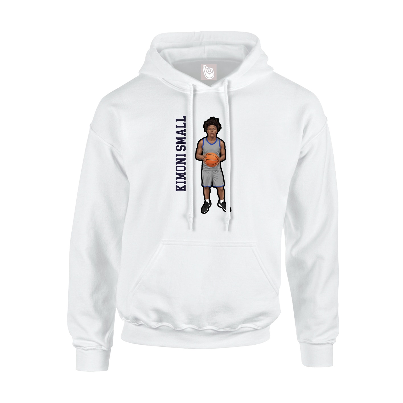 Youth Hoodie — Name Vertical in White