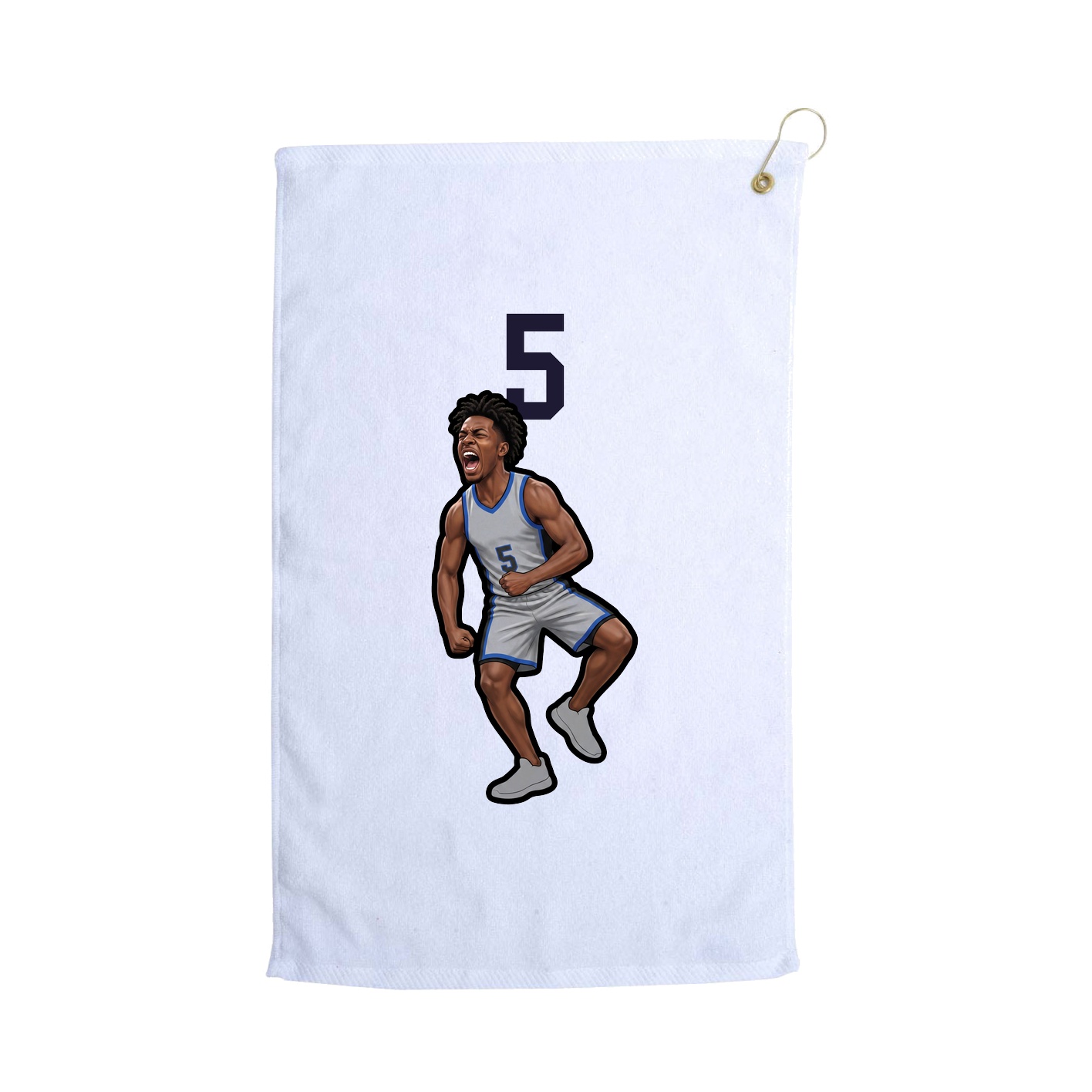 Golf Towel — Number Top in White