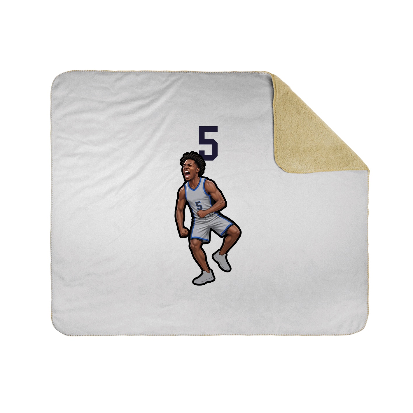 Throw Blanket — Number Top in White
