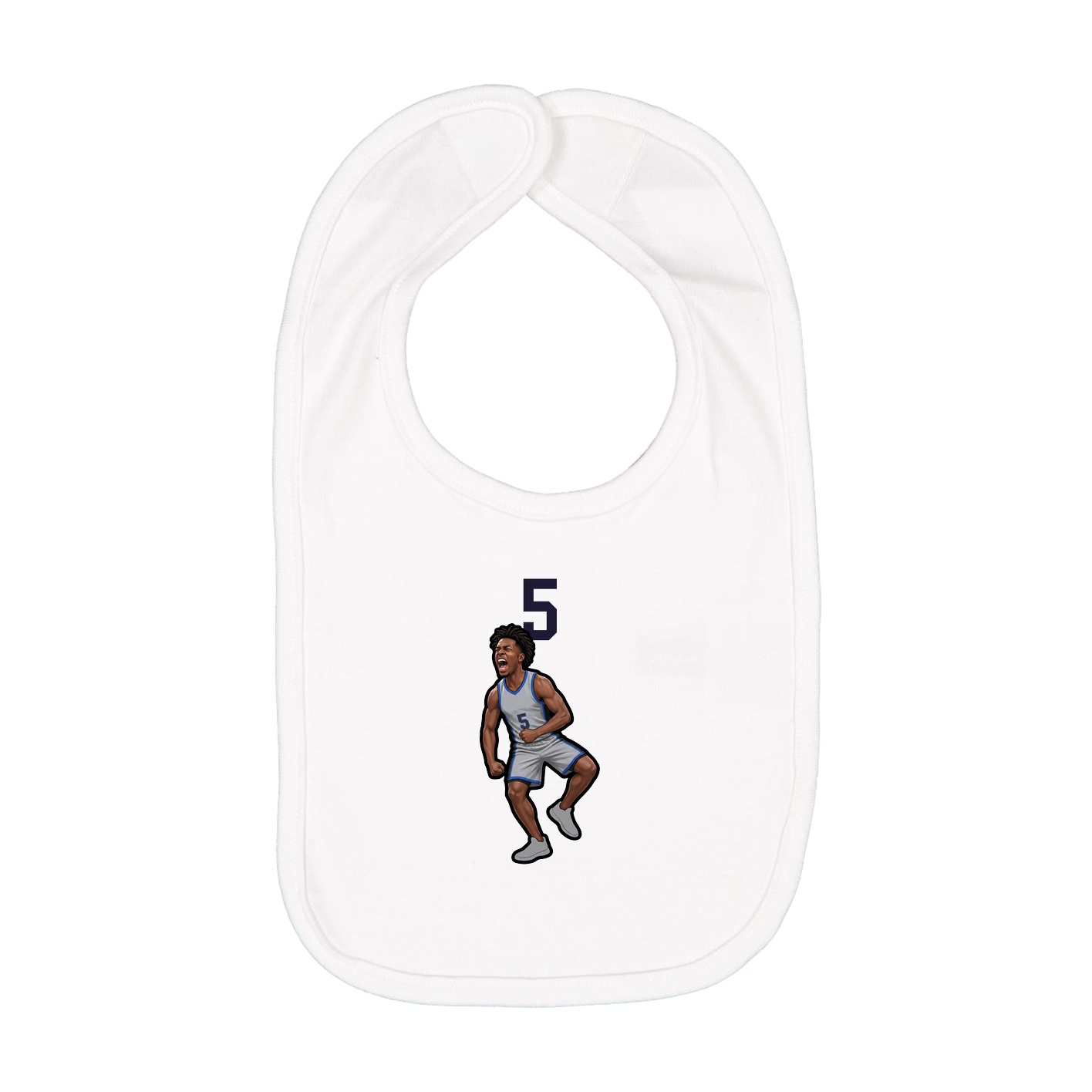 Infant Bib — Number Top in White
