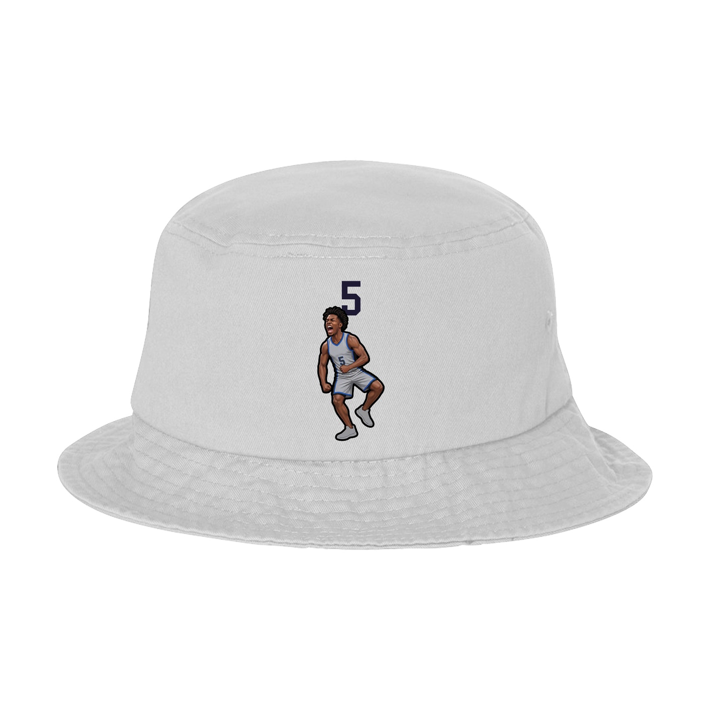 Bucket Cap — Number Top in White