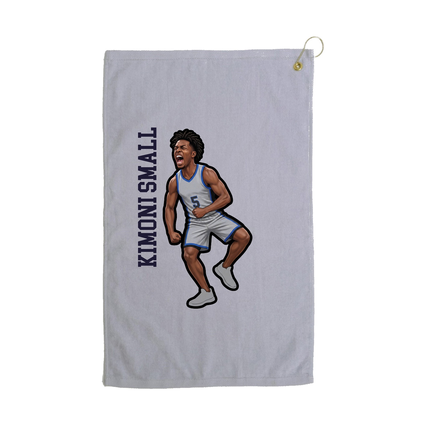 Golf Towel — Name Vertical in Grey
