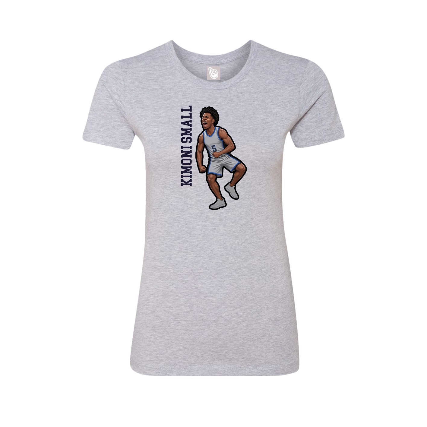 Womens Tee — Name Vertical in Grey