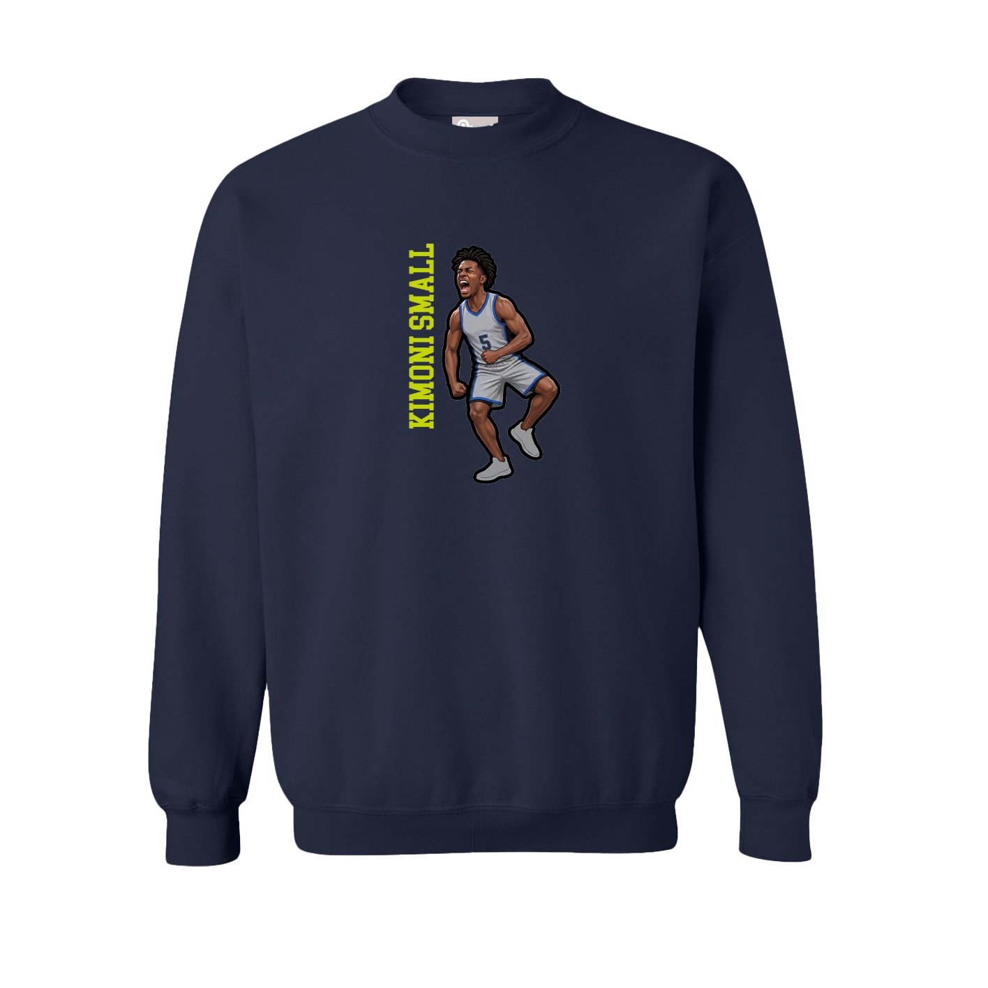Fleece Crew — Name Vertical in Navy