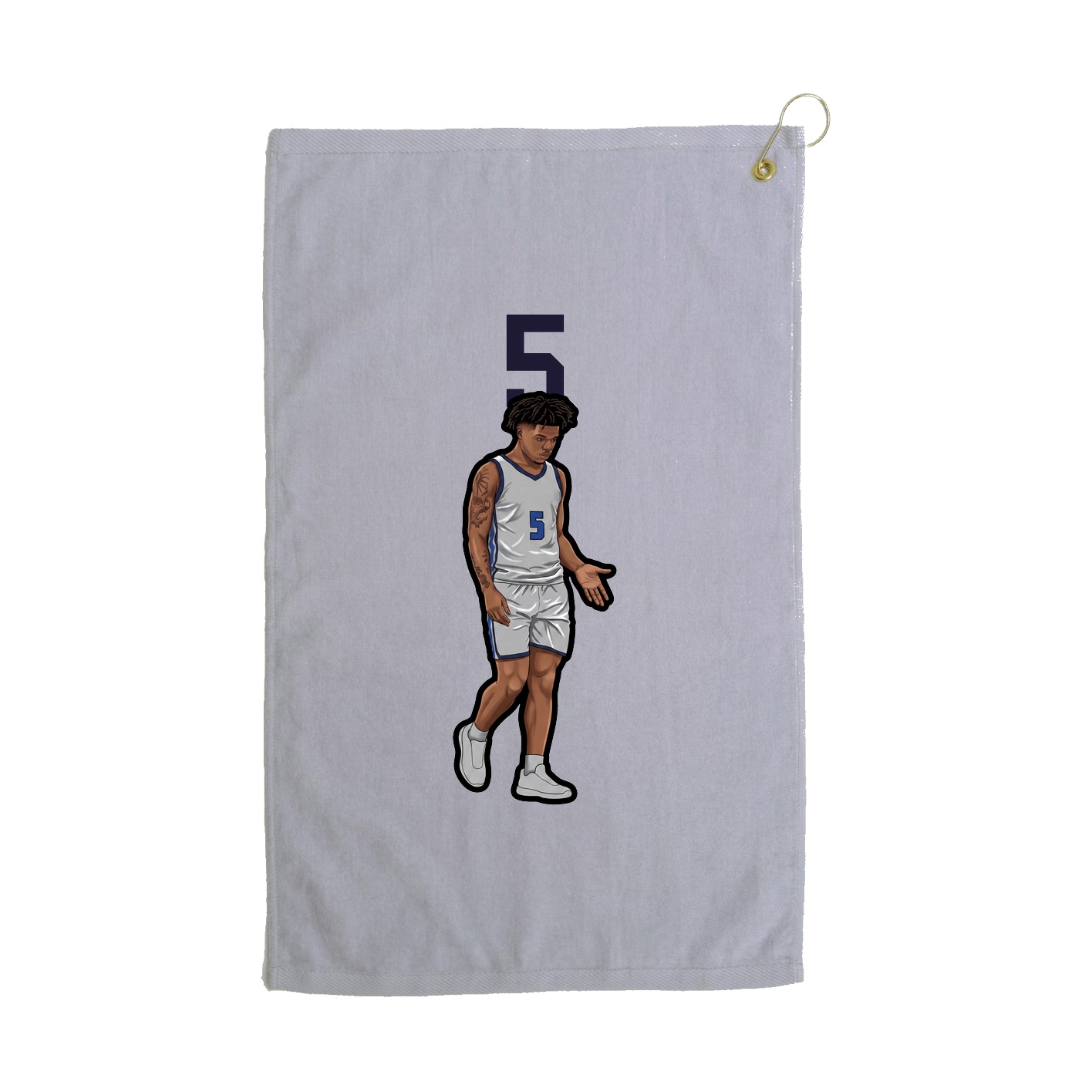 Golf Towel — Number Top in Grey