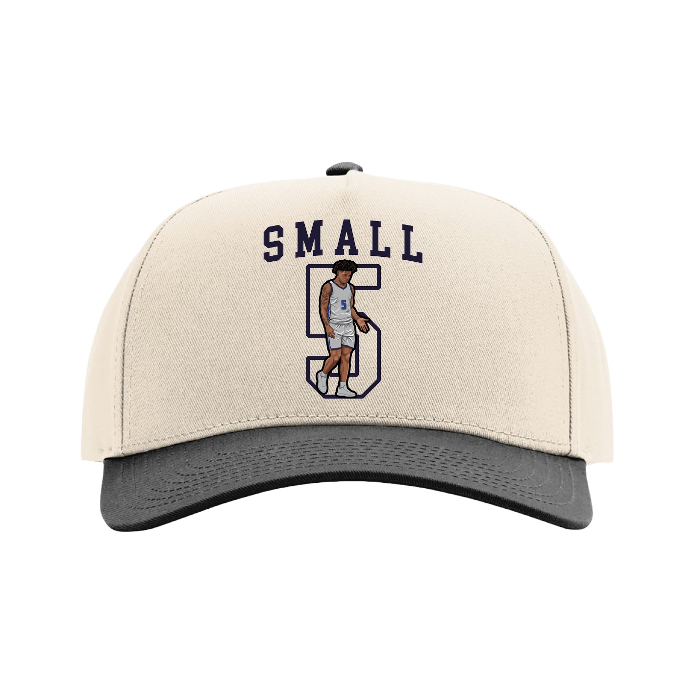 Full Fabric Five-Panel Champ Cap — Shirsey in Cream/Black