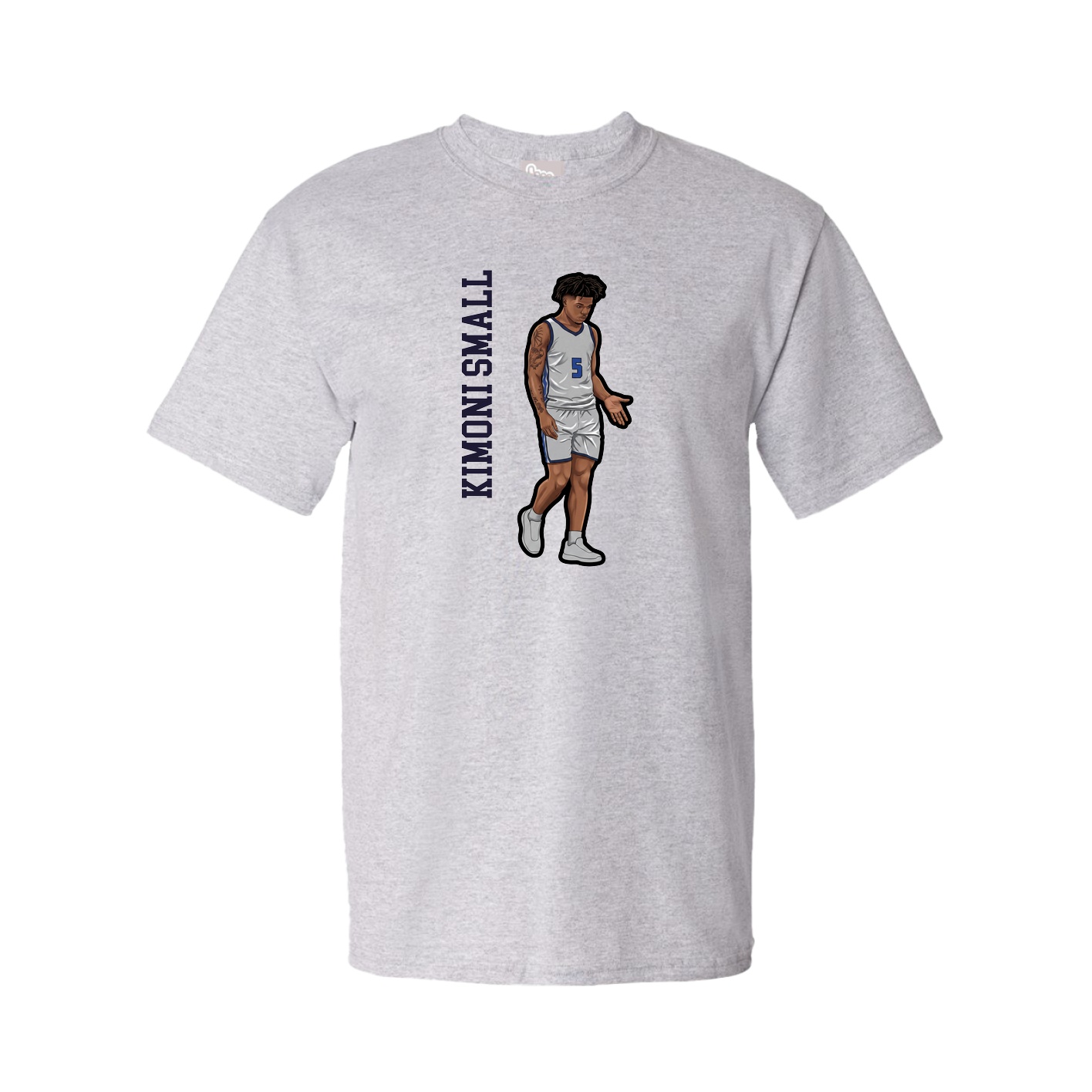 Tee — Name Vertical in Grey