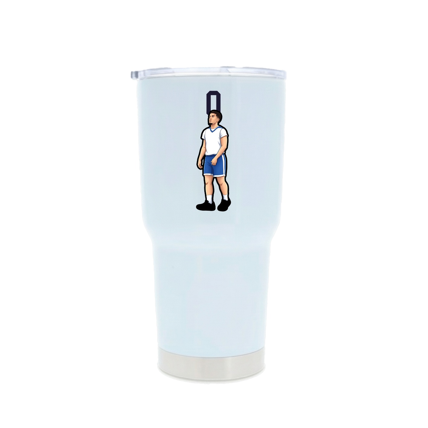 30oz Stainless Steel Tumbler — Number Top in White