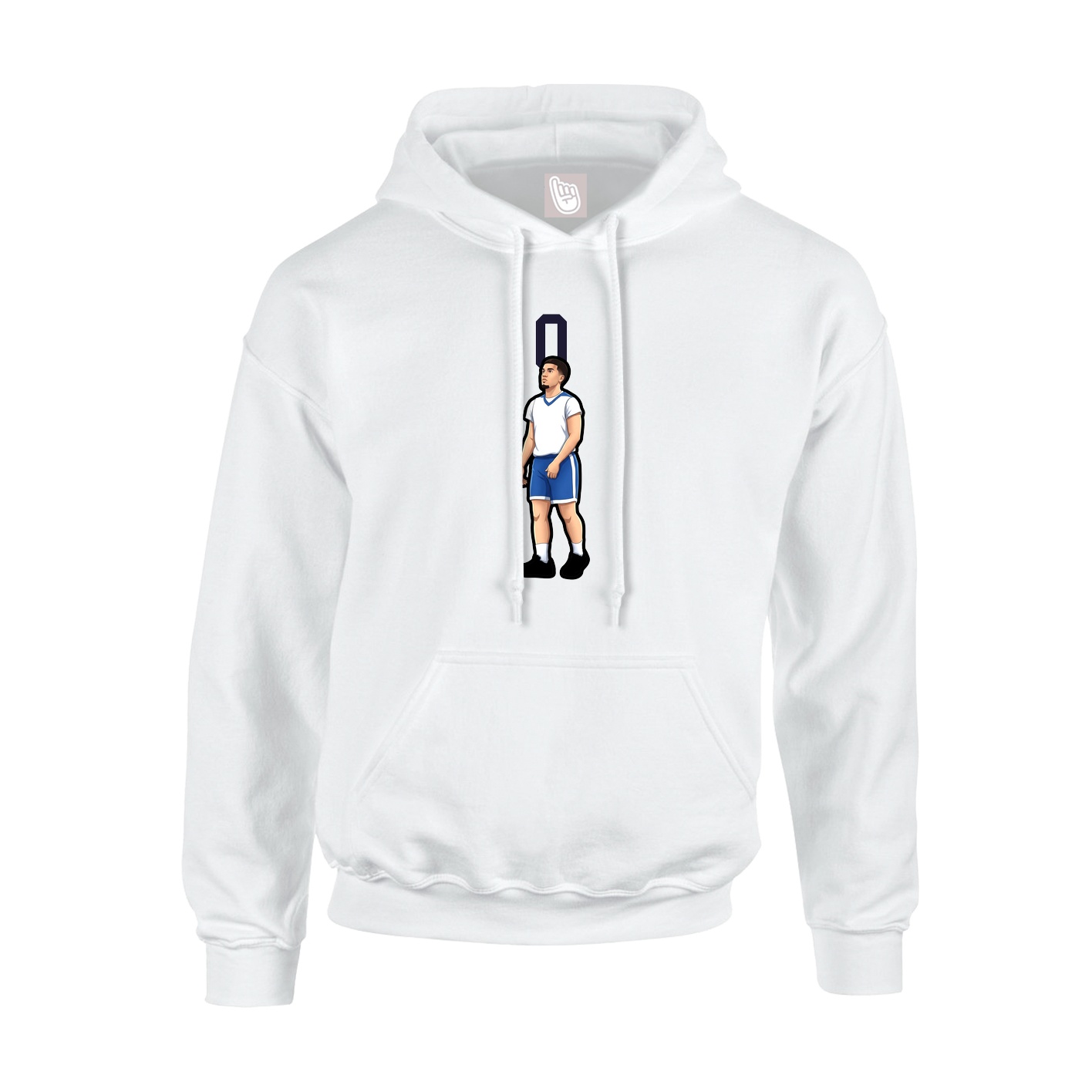 Hoodie — Number Top in White