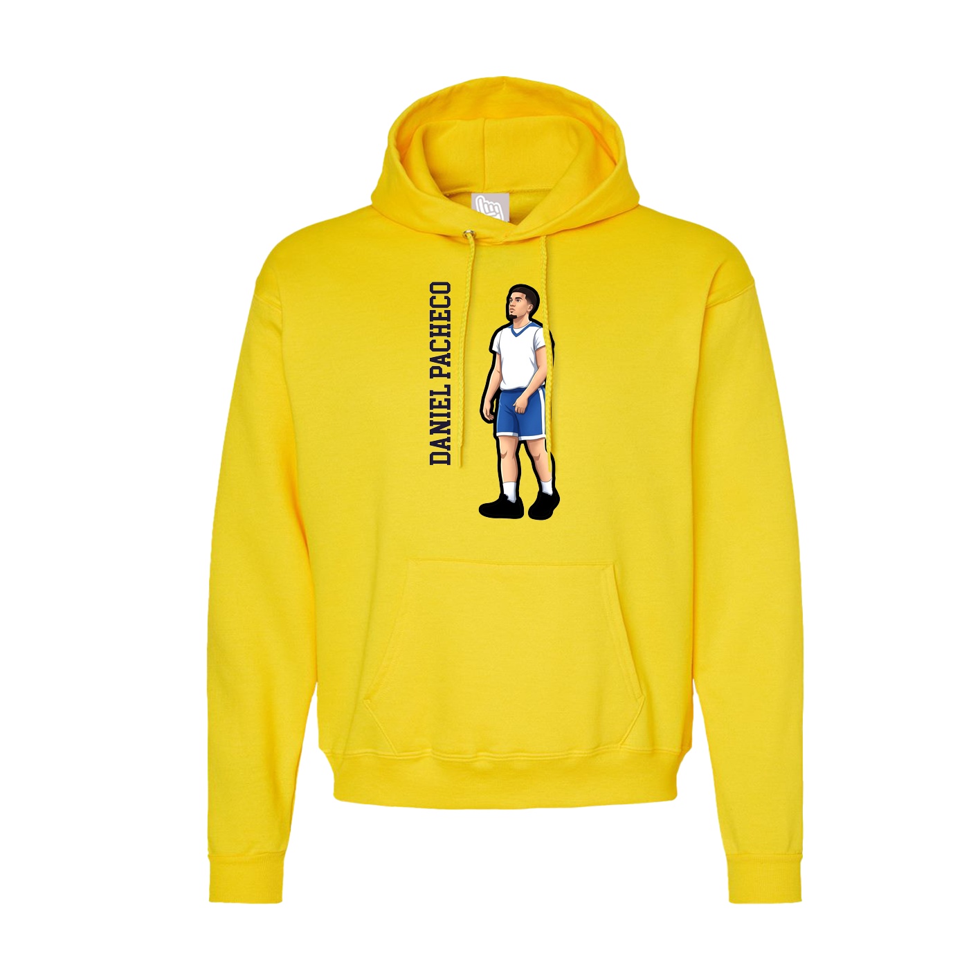 Hoodie — Name Vertical in Yellow