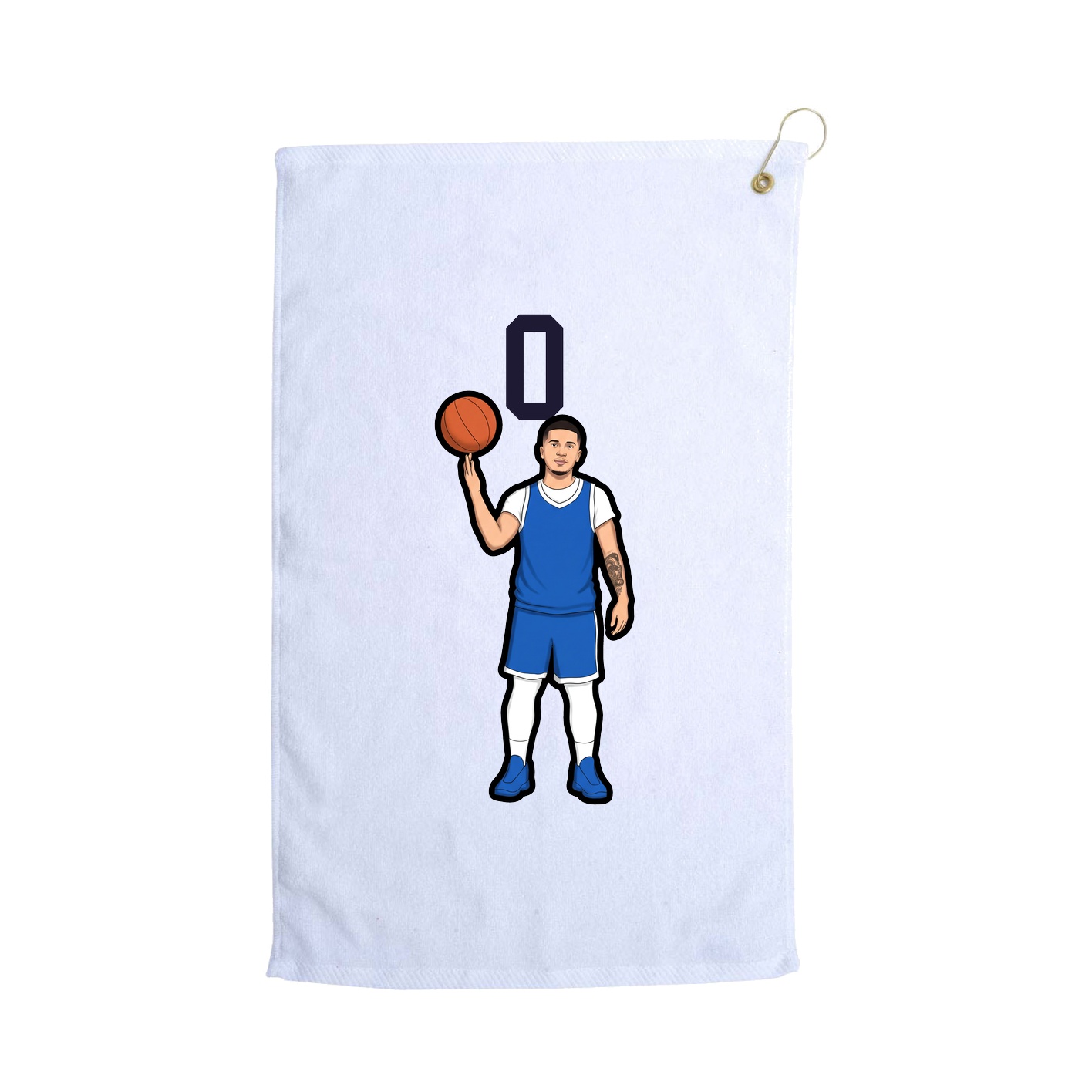 Golf Towel — Number Top in White