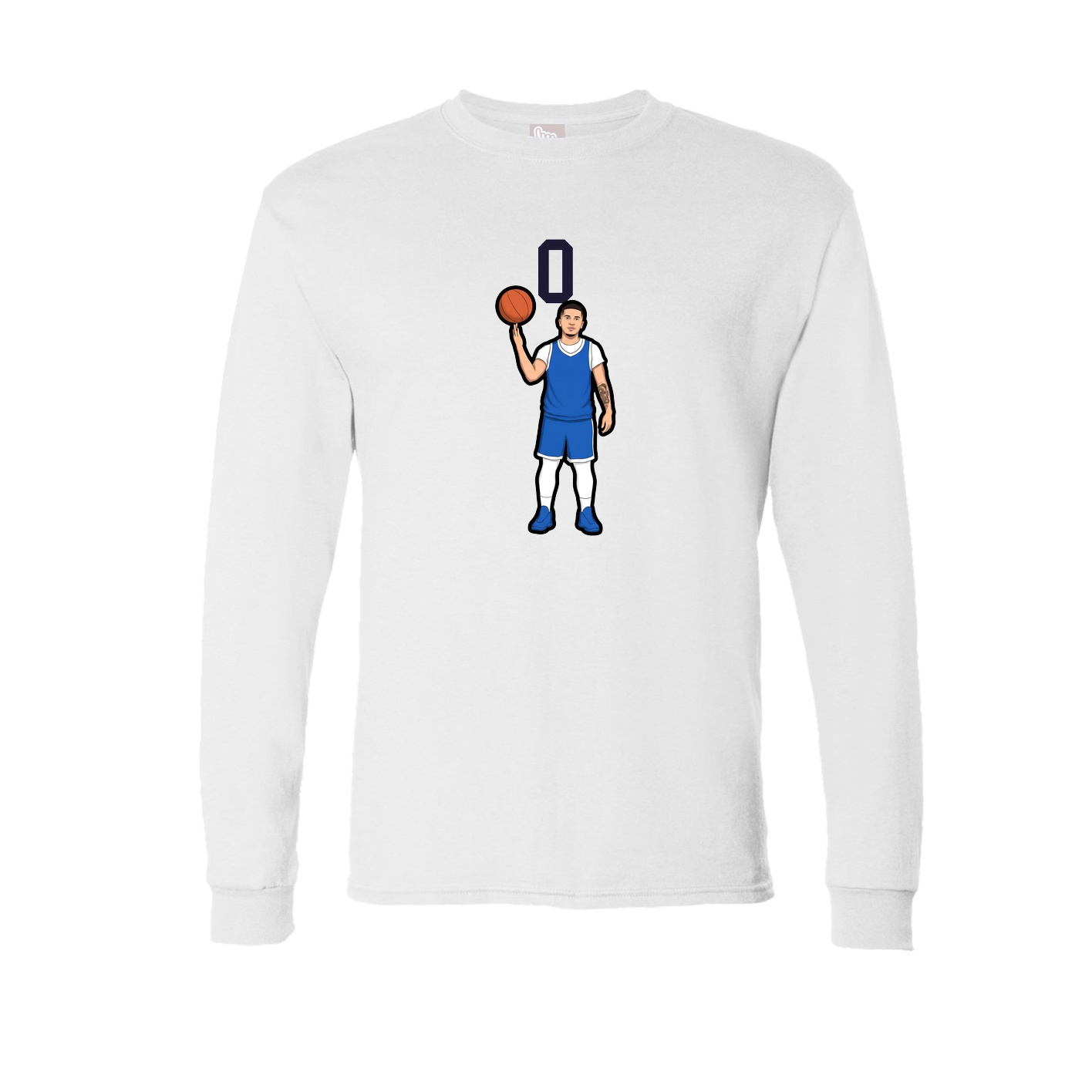 Long Sleeve Tee — Number Top in White