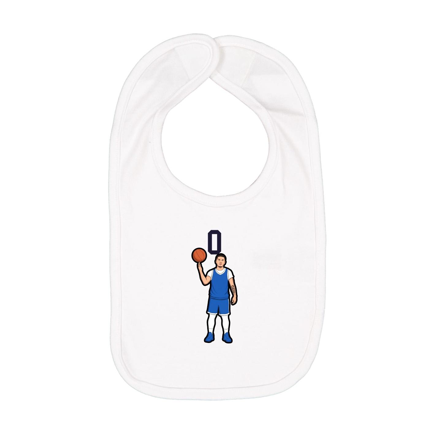 Infant Bib — Number Top in White