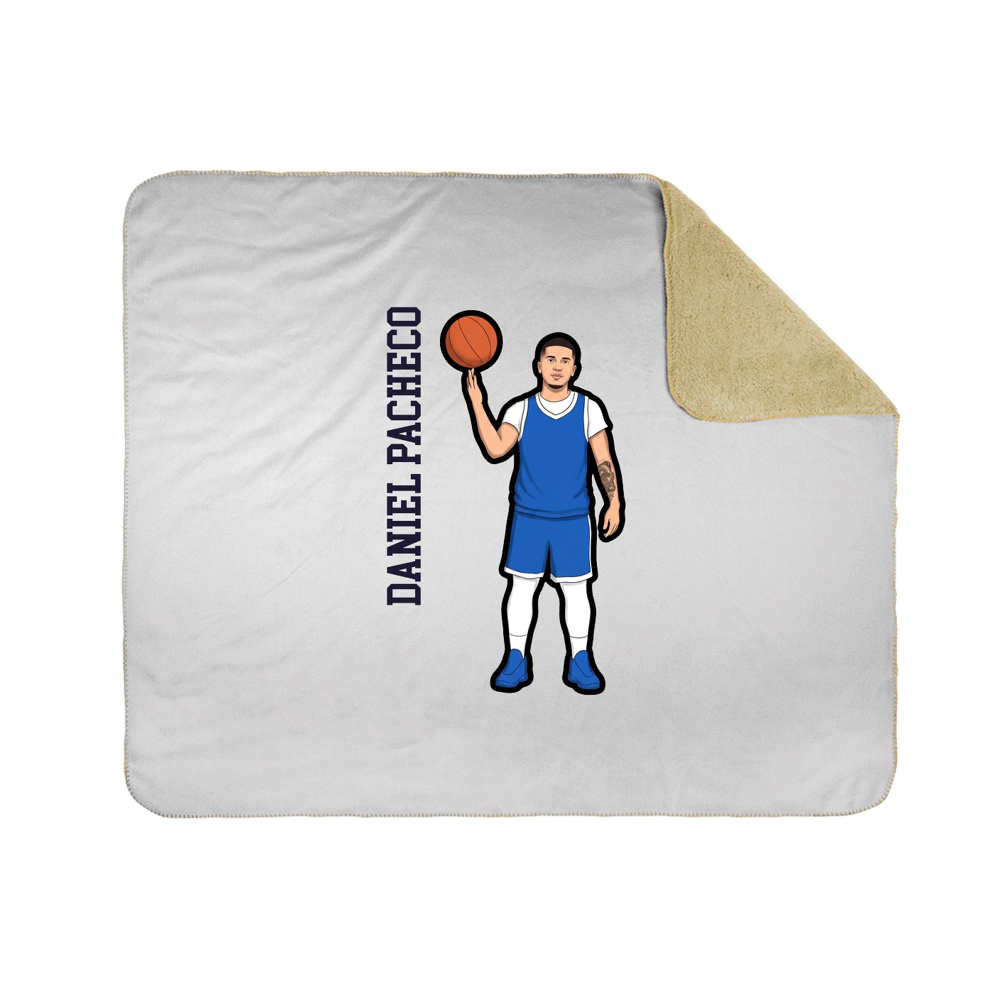 Throw Blanket — Name Vertical in White