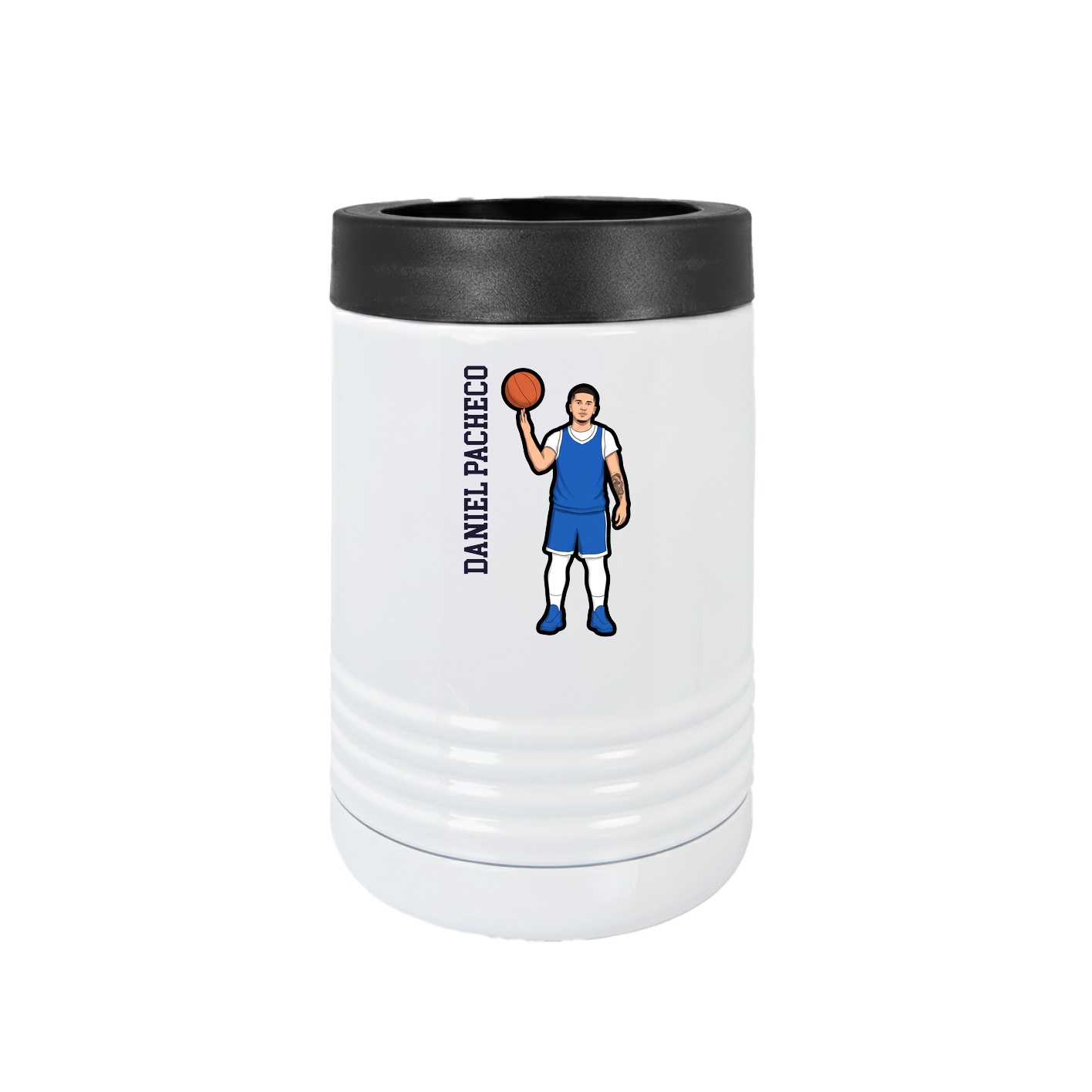 Beverage Holder — Name Vertical in White