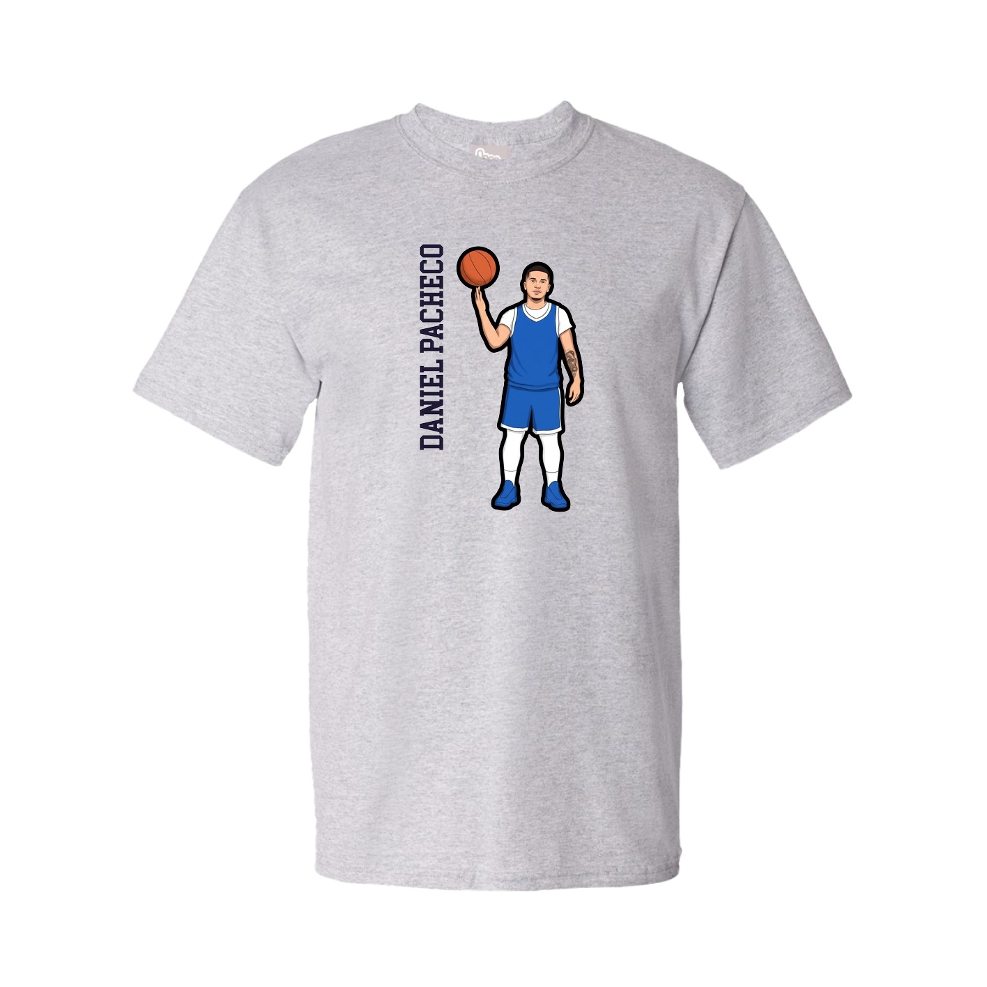 Youth Tee — Name Vertical in Grey