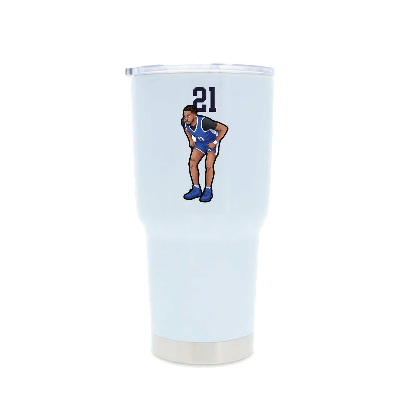 30oz Stainless Steel Tumbler — Number Top in White