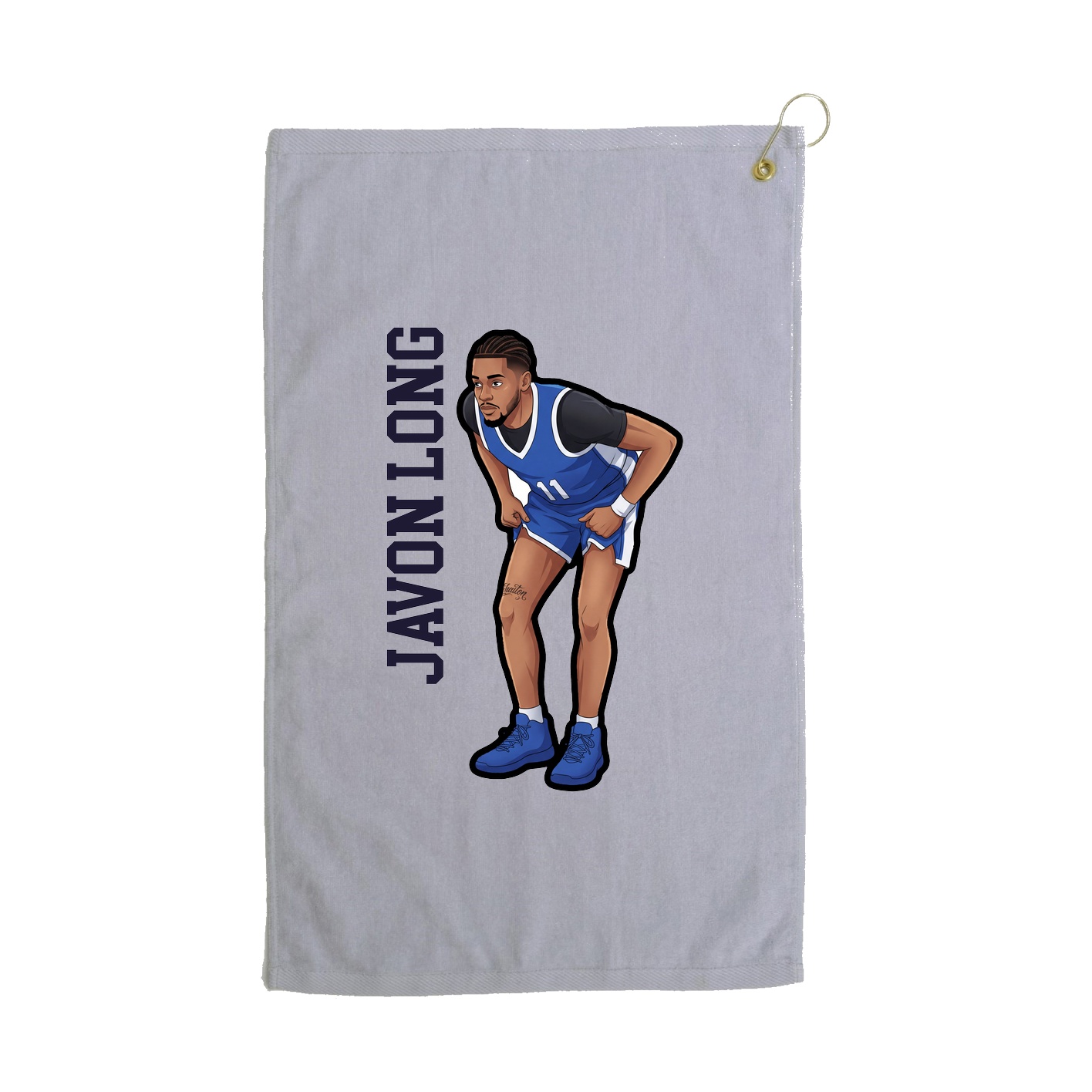 Golf Towel — Name Vertical in Grey